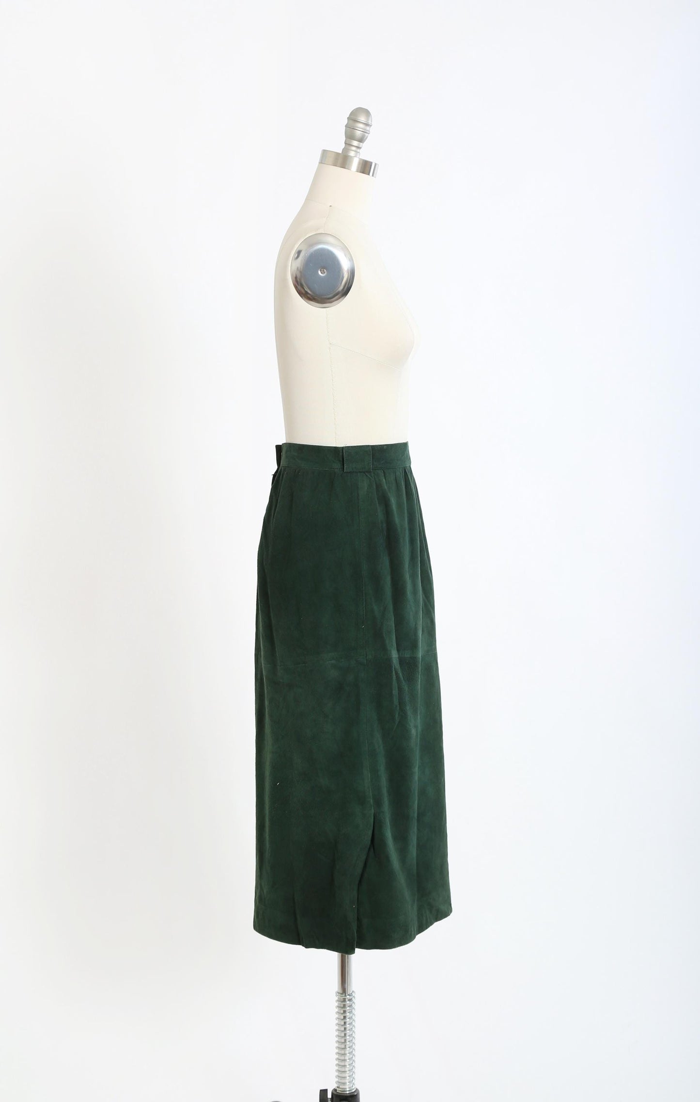 Vintage 90s Forrest green suede leather skirt