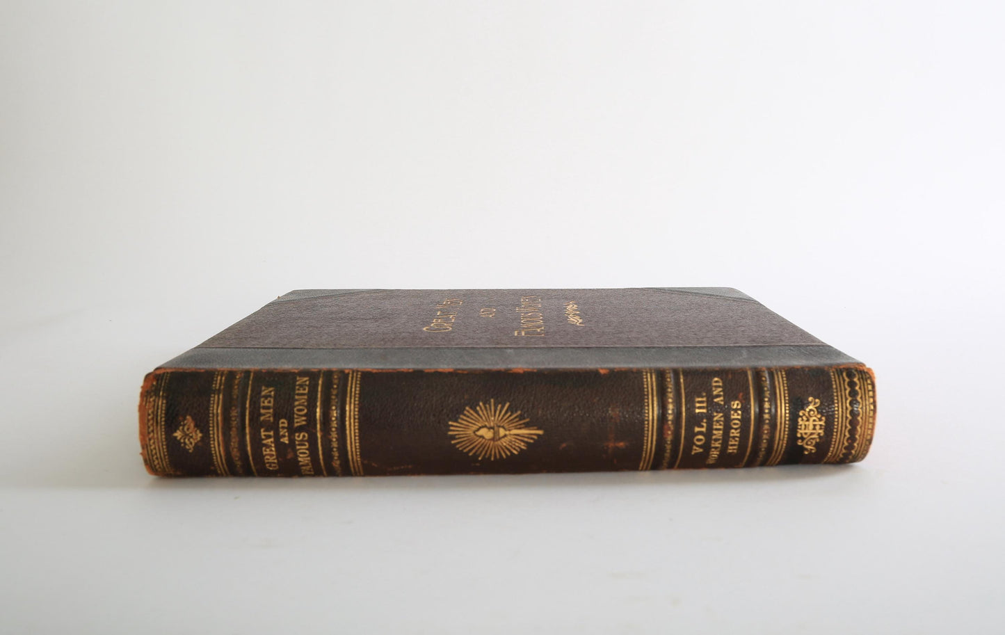 Antique 1894 Great Men and Famous Woman leather book