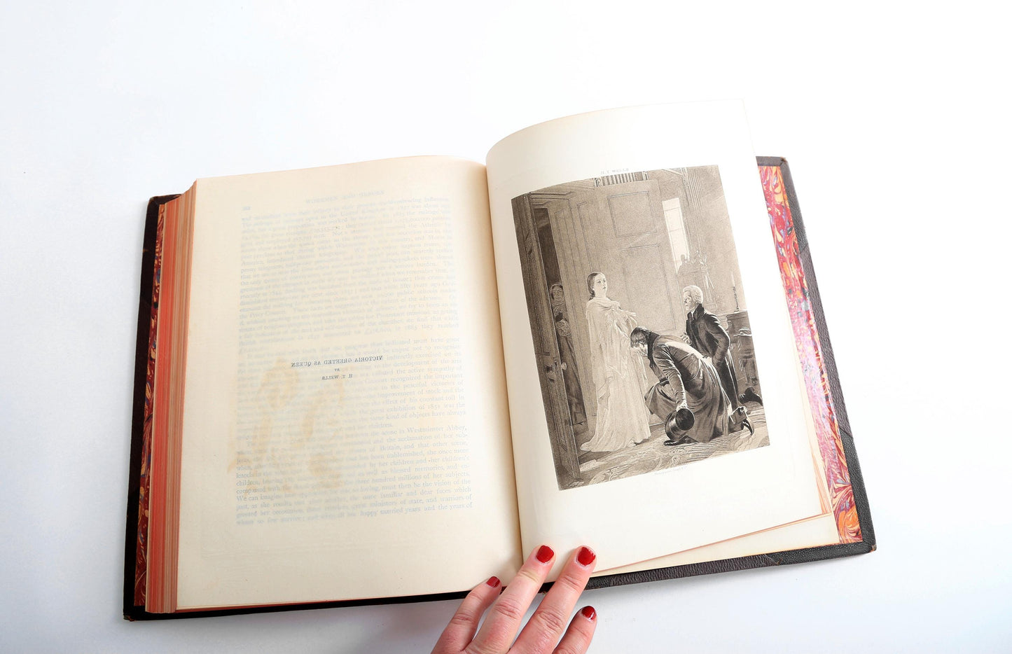 Antique 1894 Great Men and Famous Woman leather book
