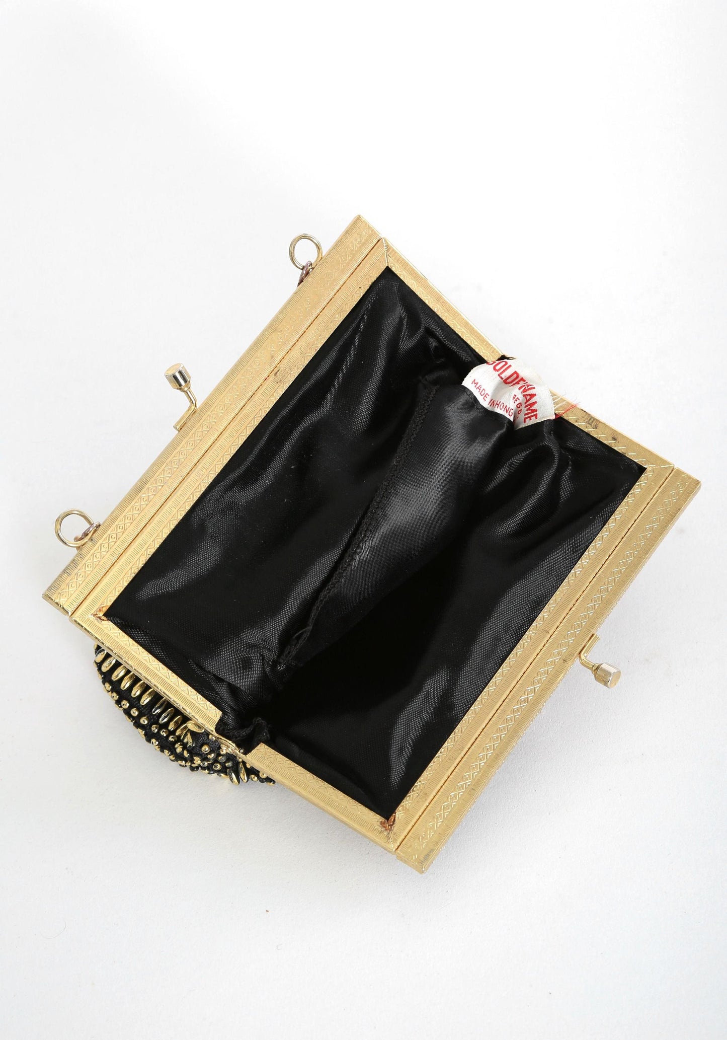 Vintage 1960s Gold beaded chain clutch purse