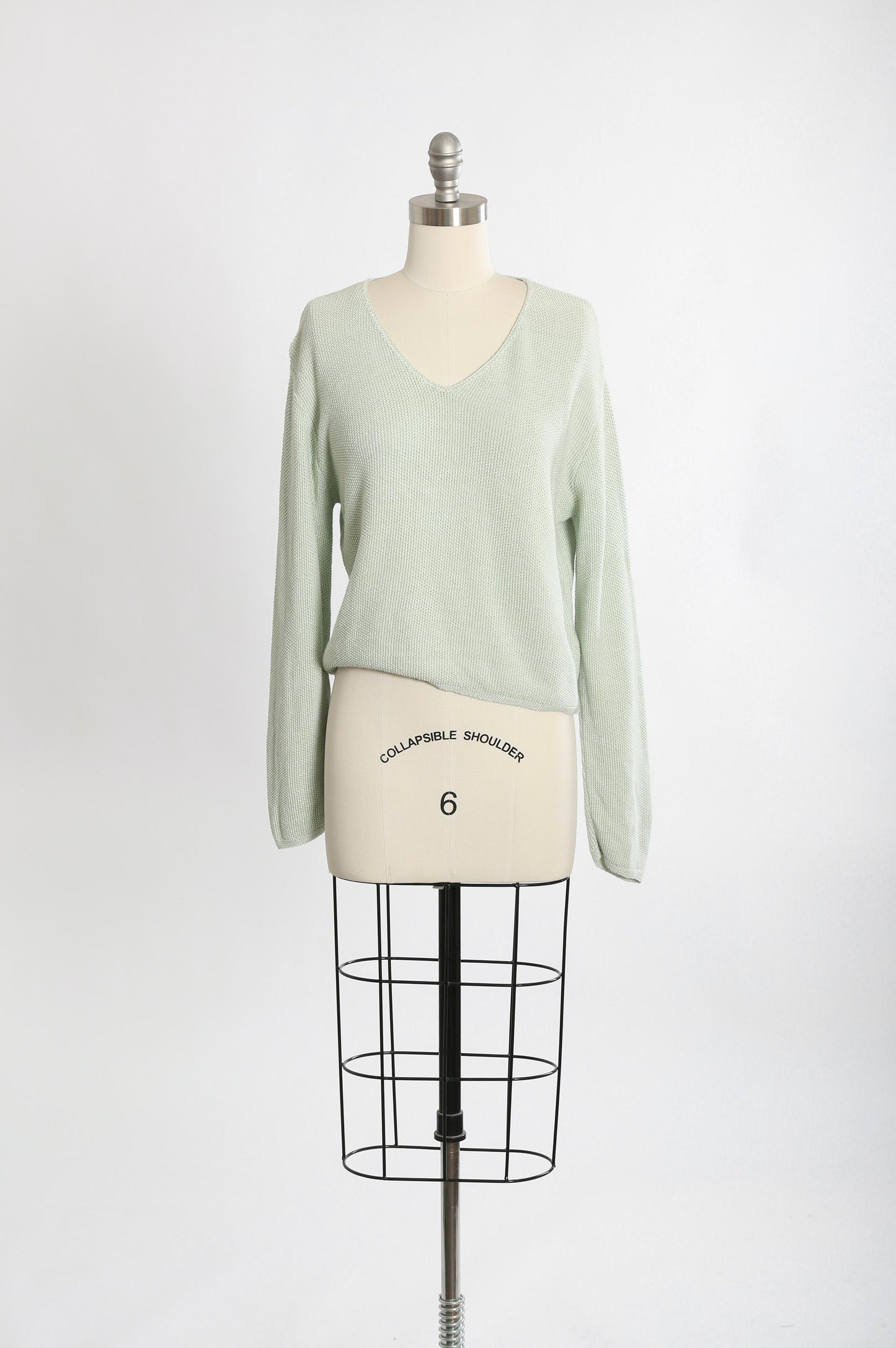90s green woven knit cotton rayon sweater