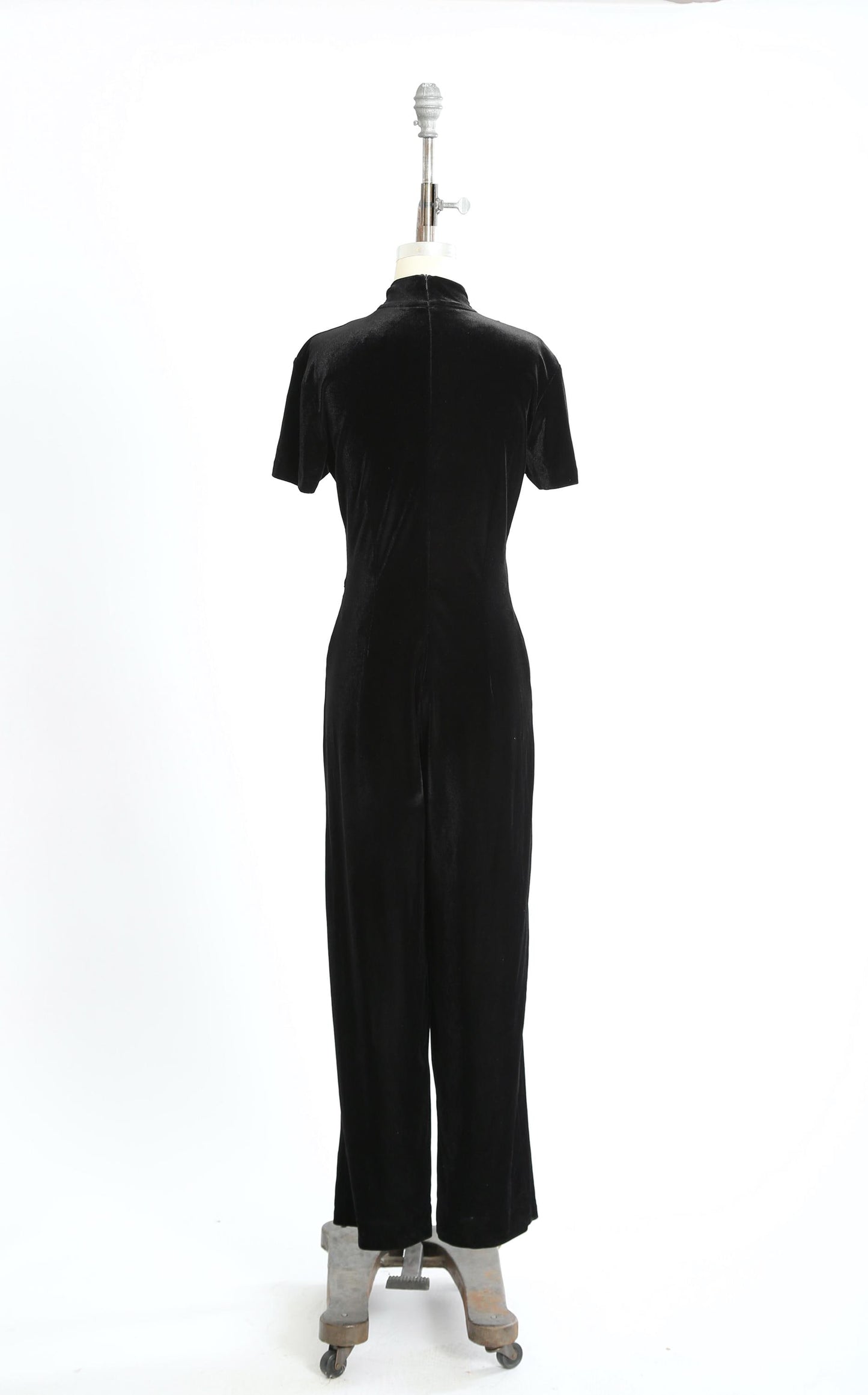 Y2K black velvet jumpsuit