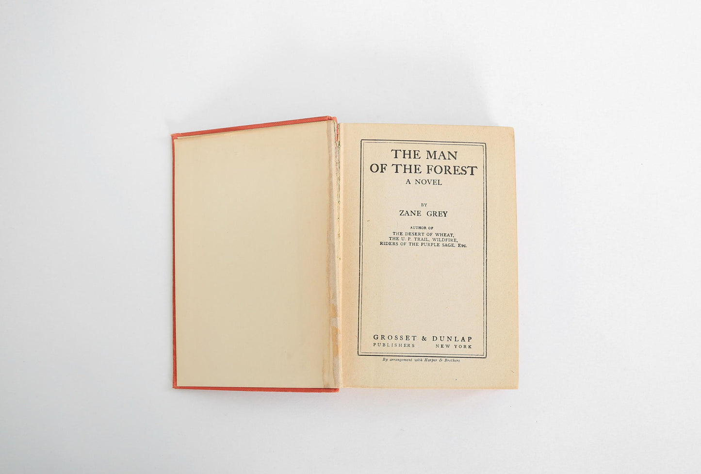 Antique 1920 The Man of the Forest A Novel by Zane Grey Grosset & Dunlap book
