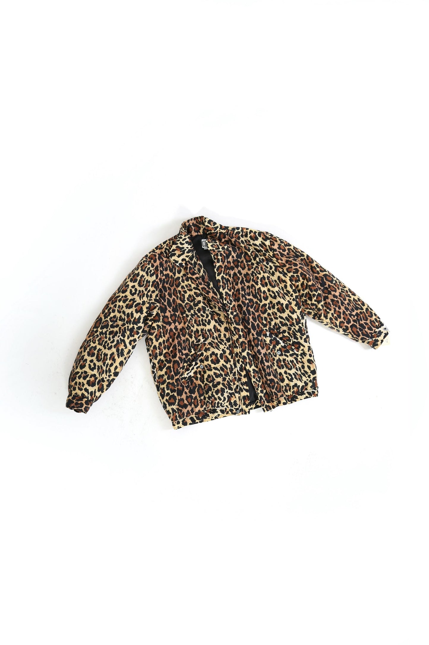 90s oversized leopard print jacket | Vintage 1990s Deadstock leopard print silk jacket