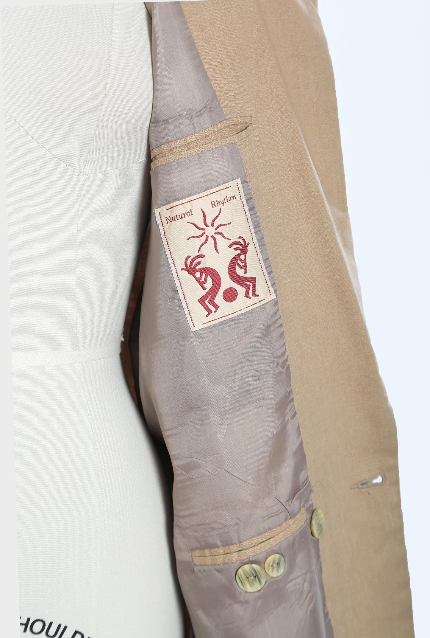 90s Tan linen cotton blazer