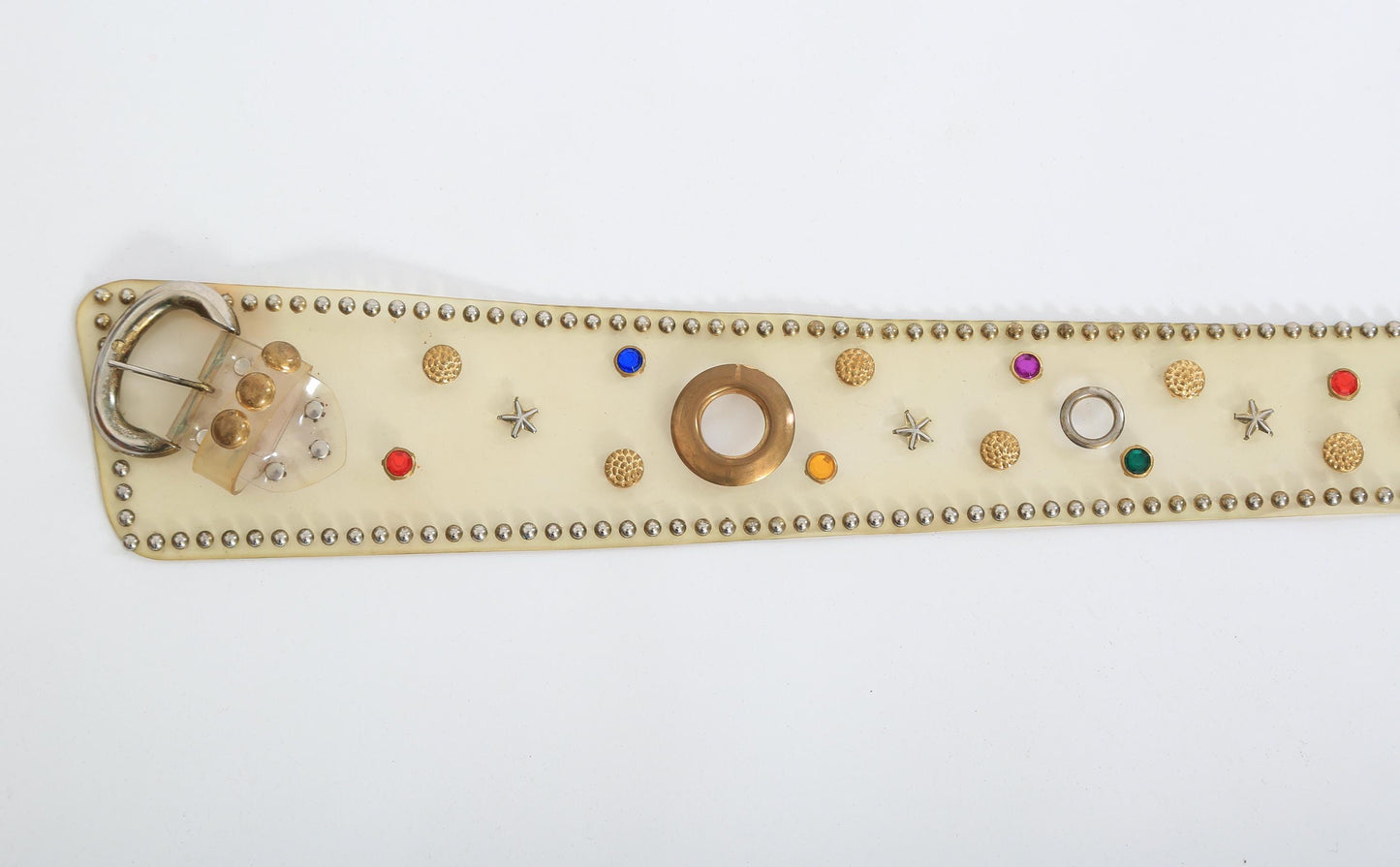 Vintage 80s Clear gold studded Star rhinestone belt