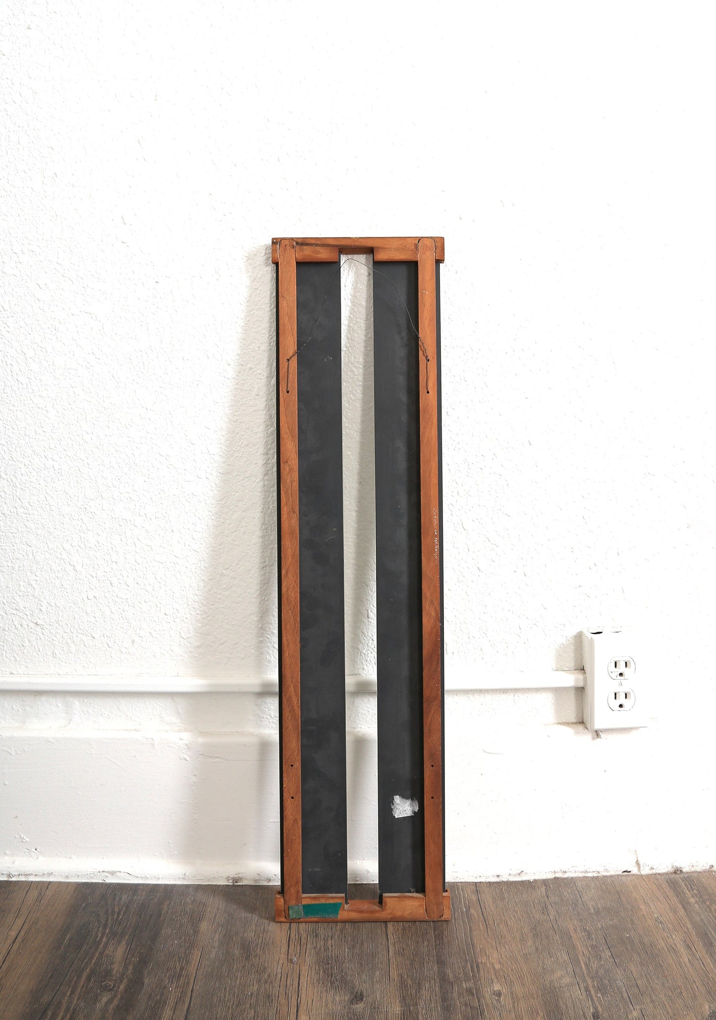 Vintage Mid Century Modern teak wood rectangle mirror