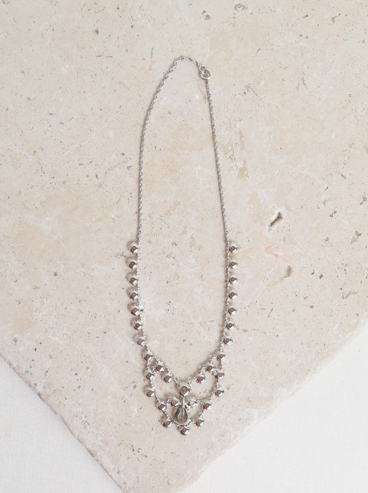 Riviere Paste Necklace | Antique vintage Edwardian jeweled paste 12K white gold filed choker | Edwardian paste necklace