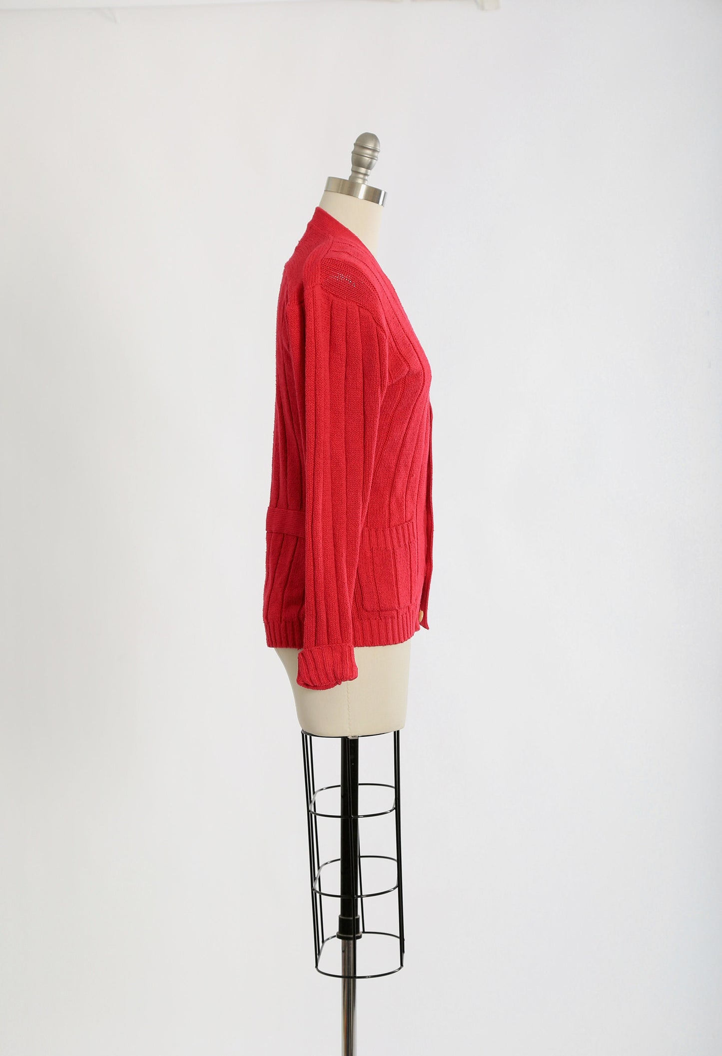 Vintage 80s 90s Ralph Lauren pink cable knit silk cardigan Sweater