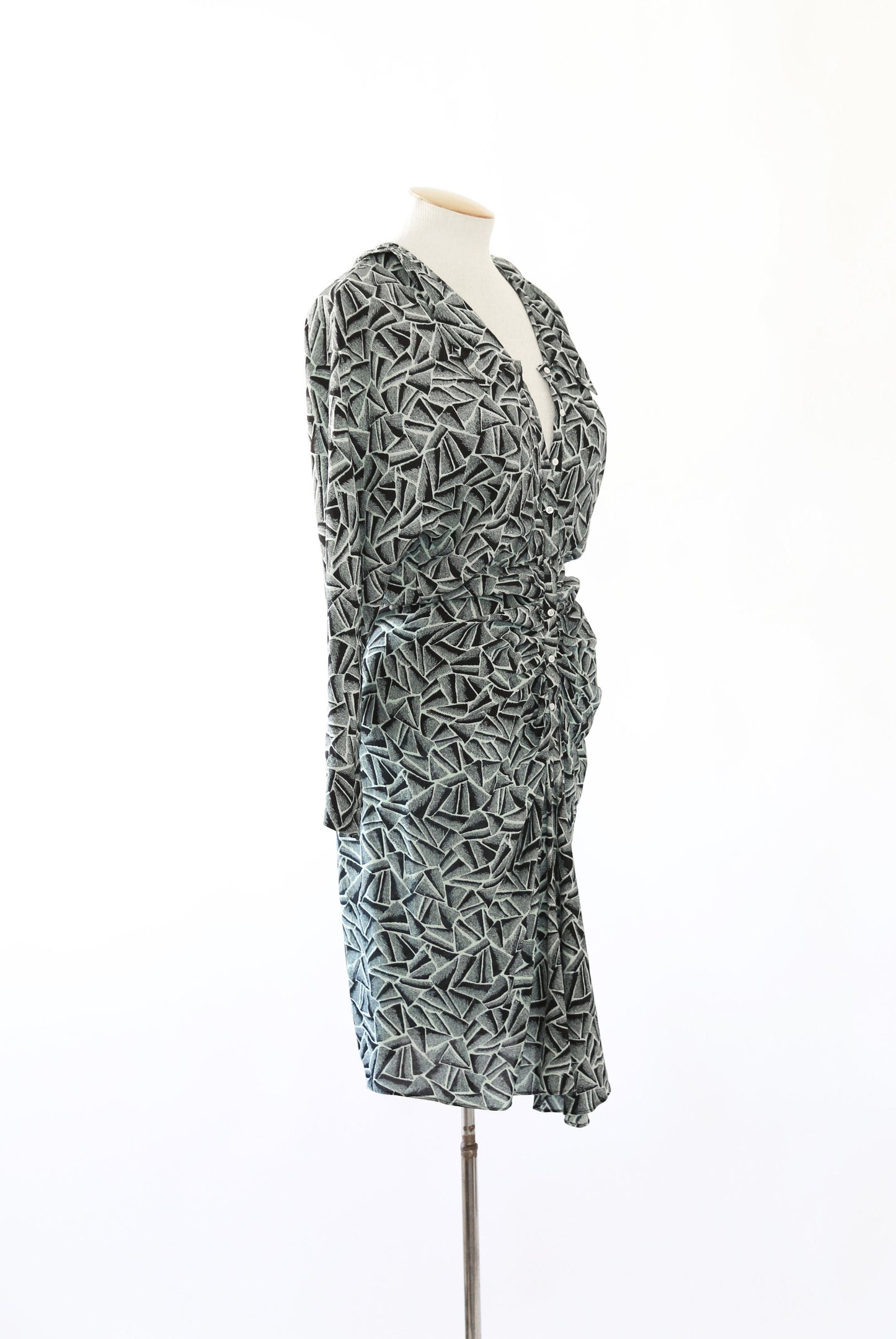 NICOLE MILLER abstract dress | Vintage 90s dolman sleeve dress S