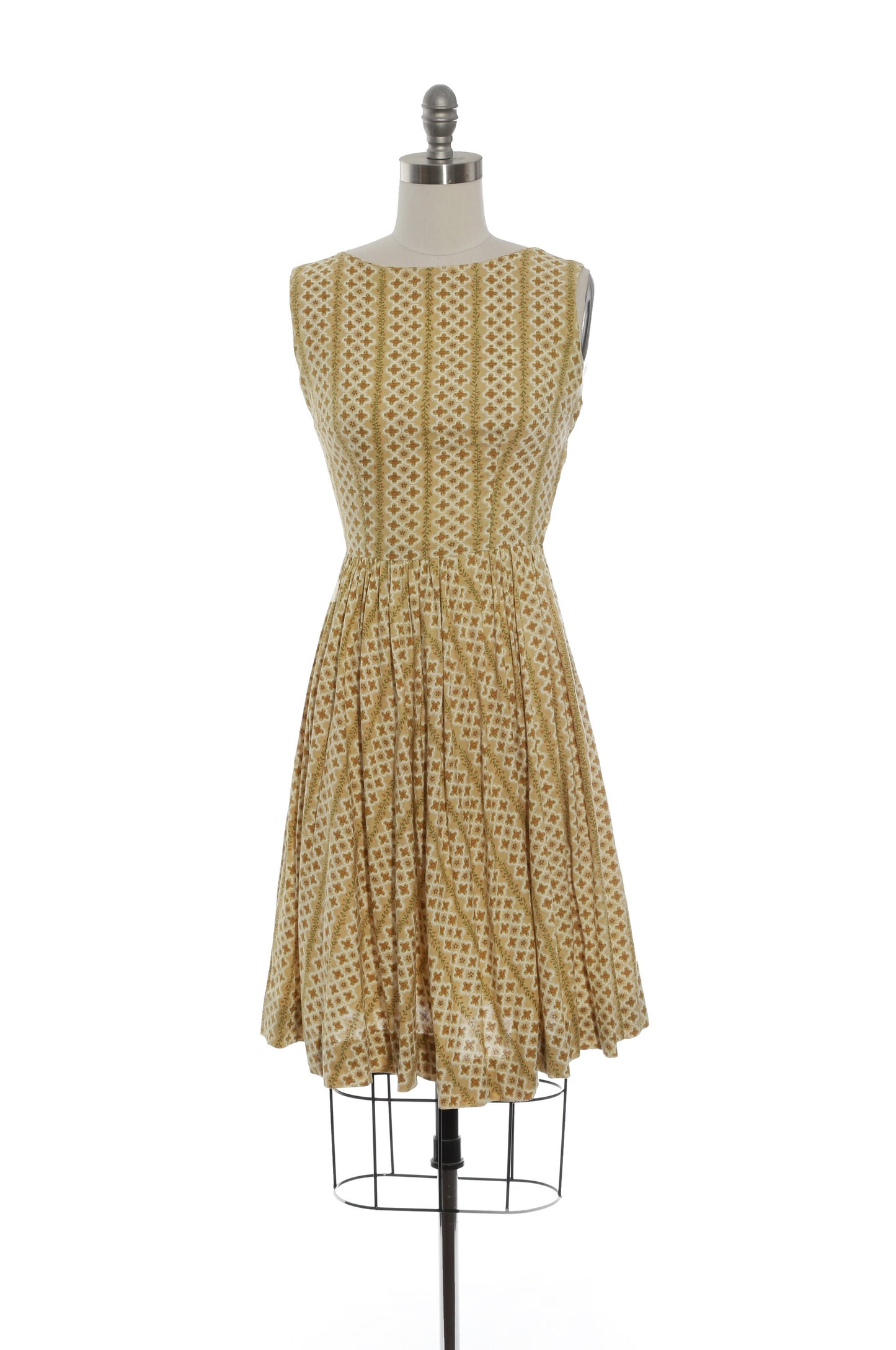 Vintage 50s cotton dress | Vintage 1950s yellow floral mini dress