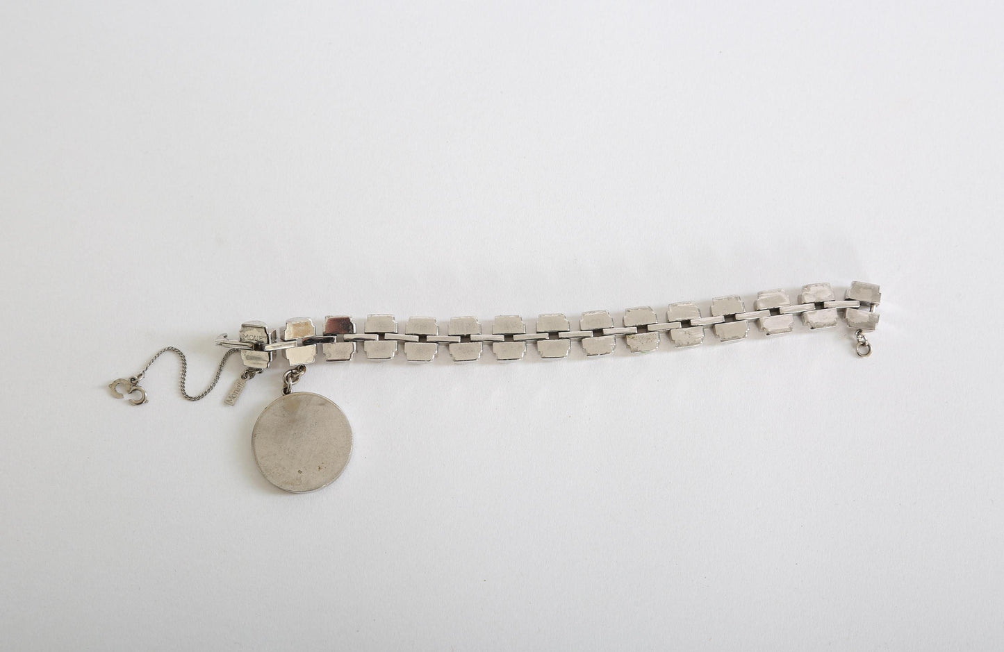 Monet silver link bracelet | Vintage 60s Monet chunky bracelet charm