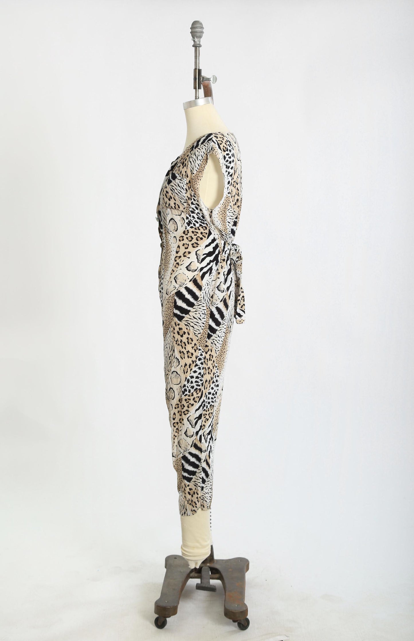 Vintage 80s Animal print French Jumpsuit