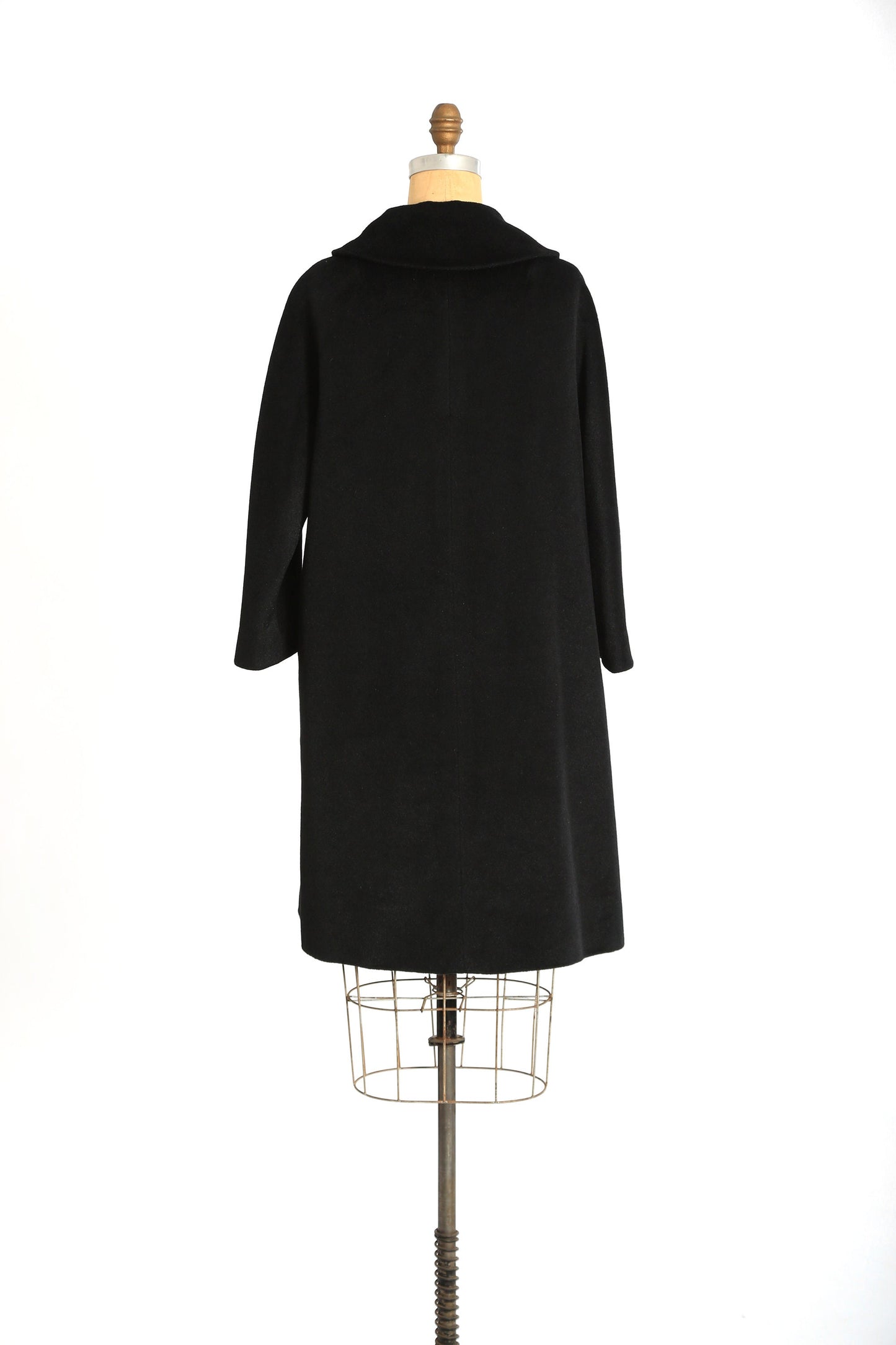 Vintage 50s black mohair wool coat