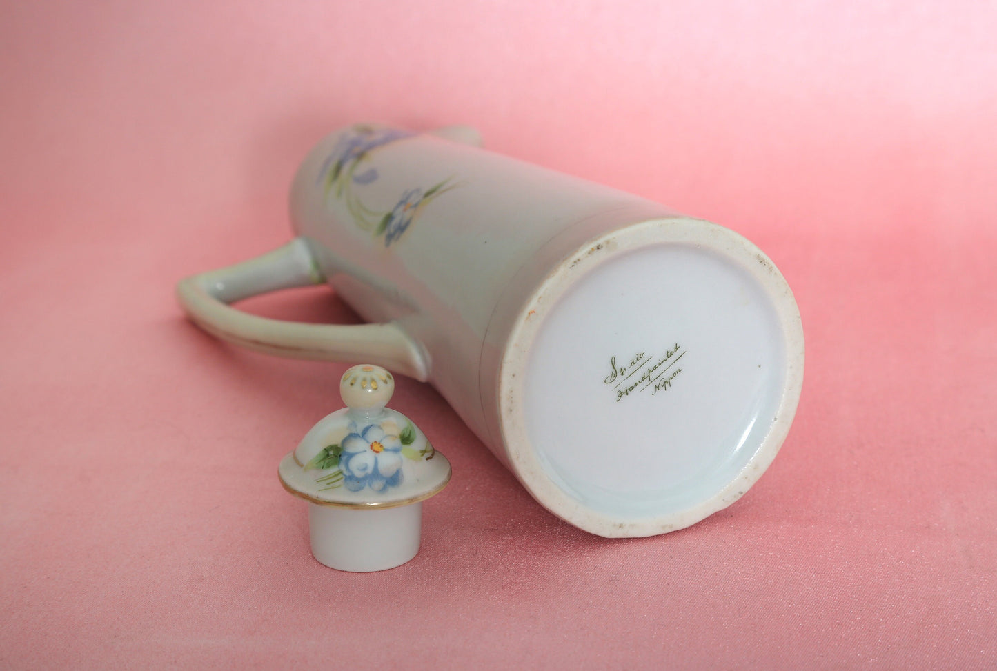 Vintage Nippon studio hand painted chocolate pot | Nippon floral painted tea coffee pot pitcher