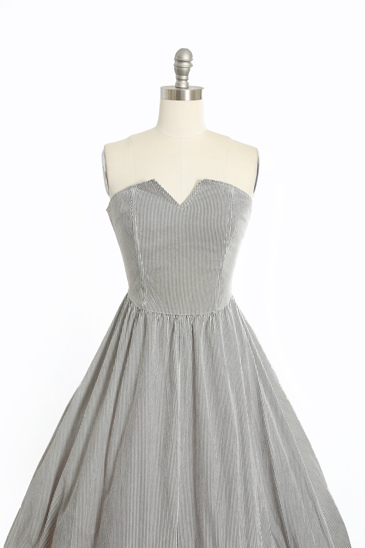 Vintage 80s does 50s striped cotton dress