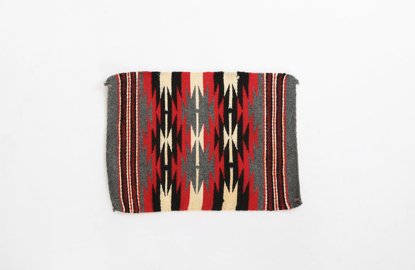 Vintage Native American Navajo hand woven wool Tapestry Wall Art Red Germantown Sampler