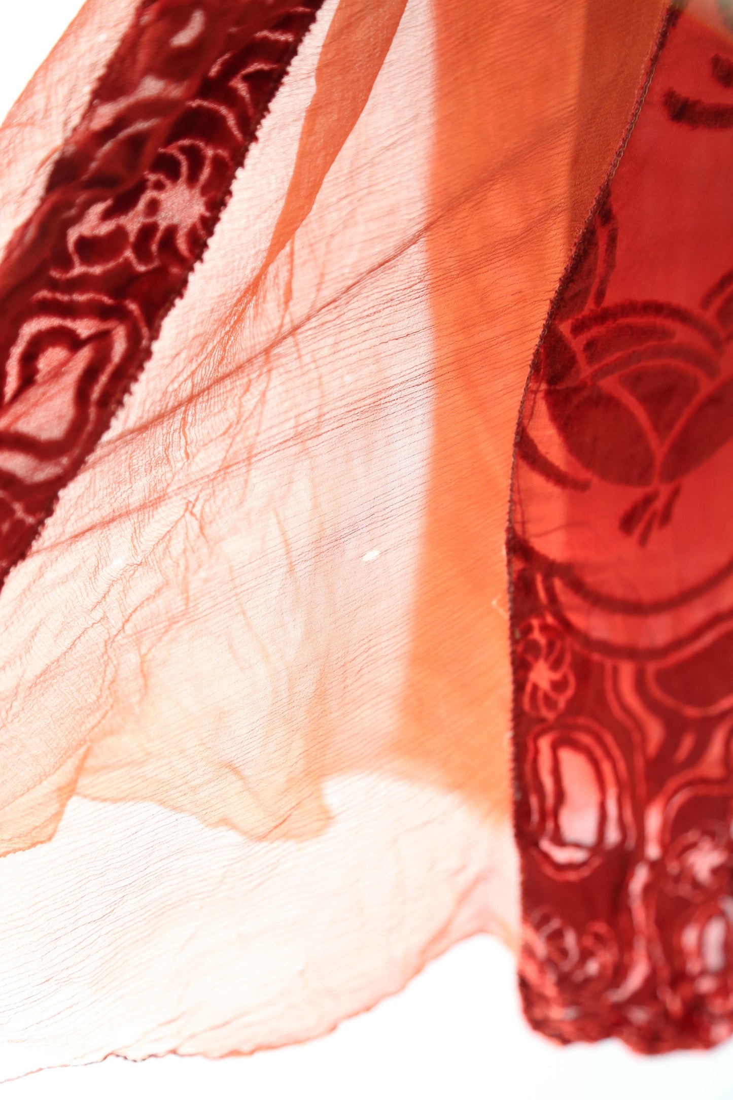 20s SILK velvet dress | Antique vintage 1920s Art deco orange velvet drop waist dress