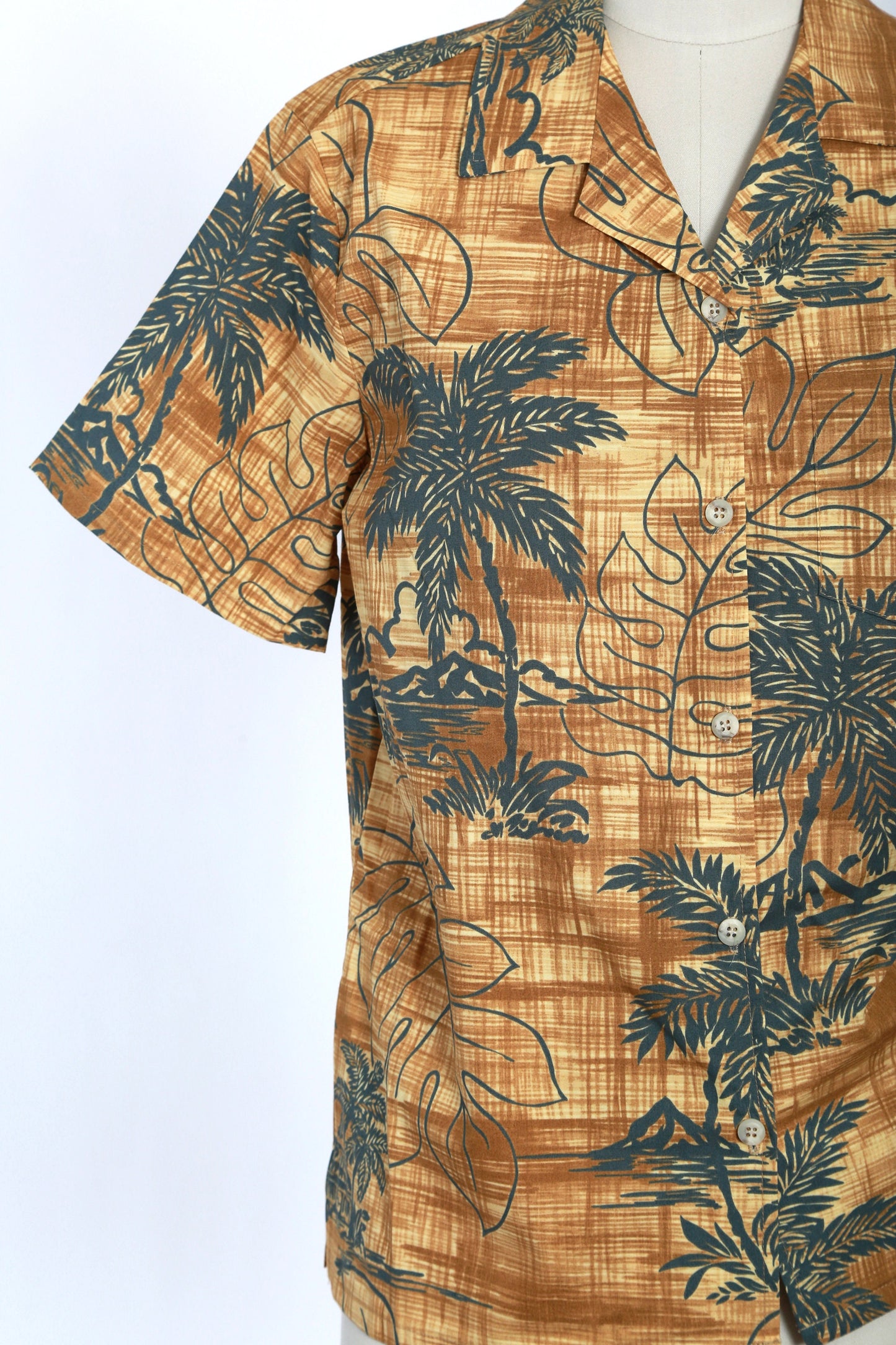 Vintage 90s Barefoot palm tree cotton Hawaiian shirt