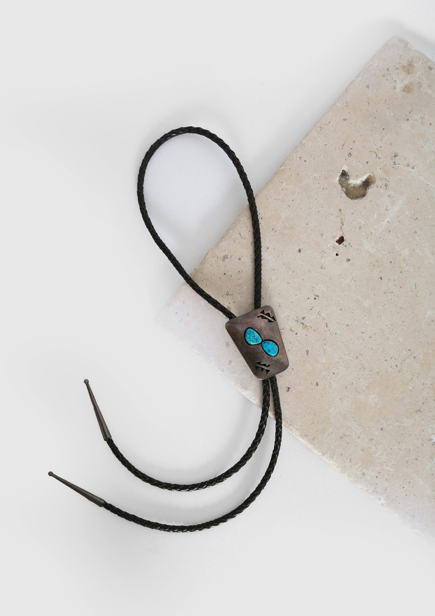 Vintage Native American sterling silver Turquoise bolo tie