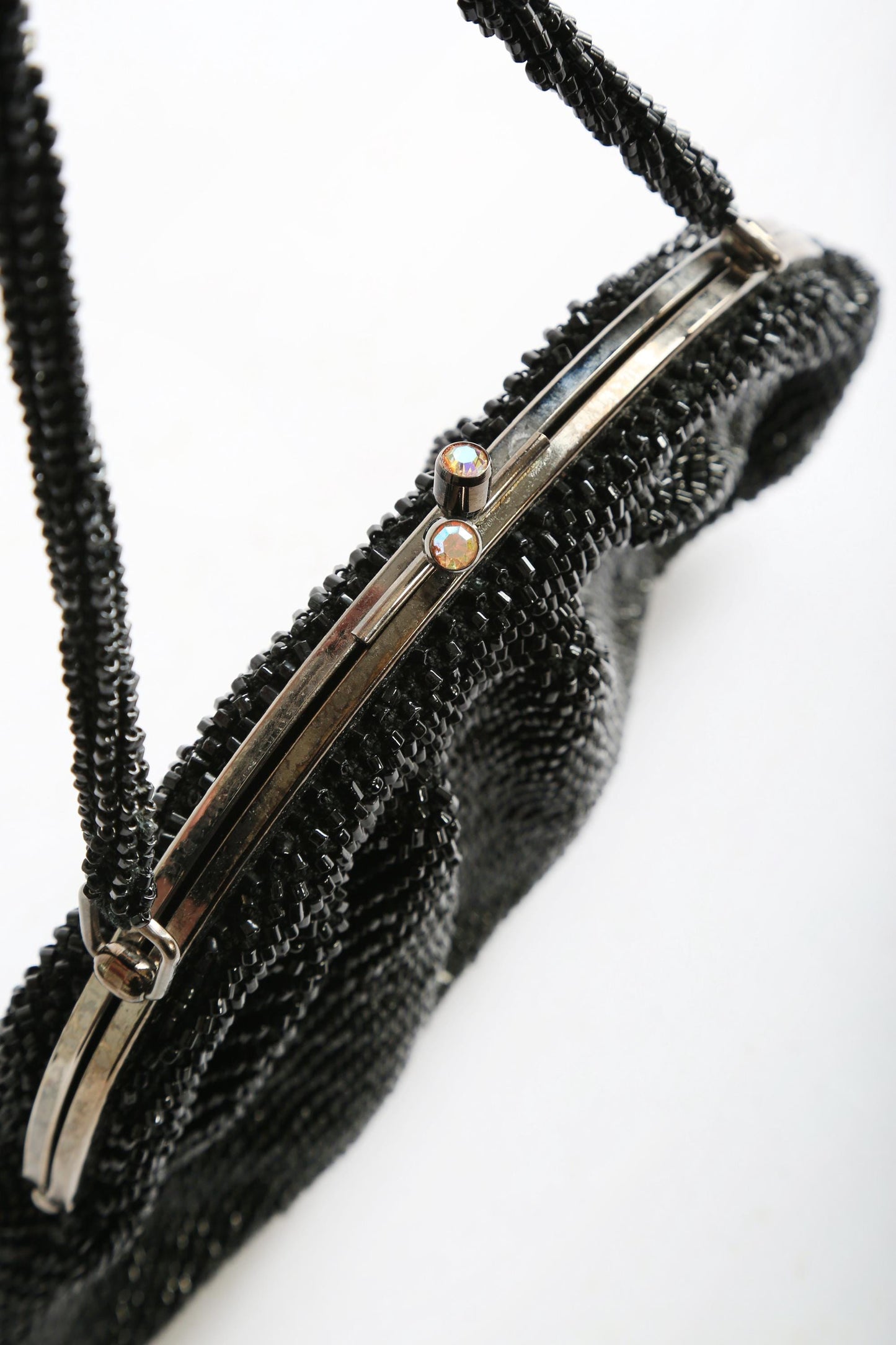 Vintage 1960s black beaded purse
