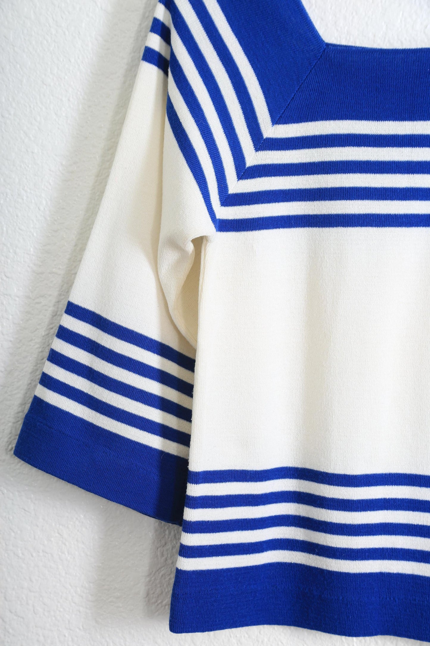 70s Nautical bell sleeve knit top