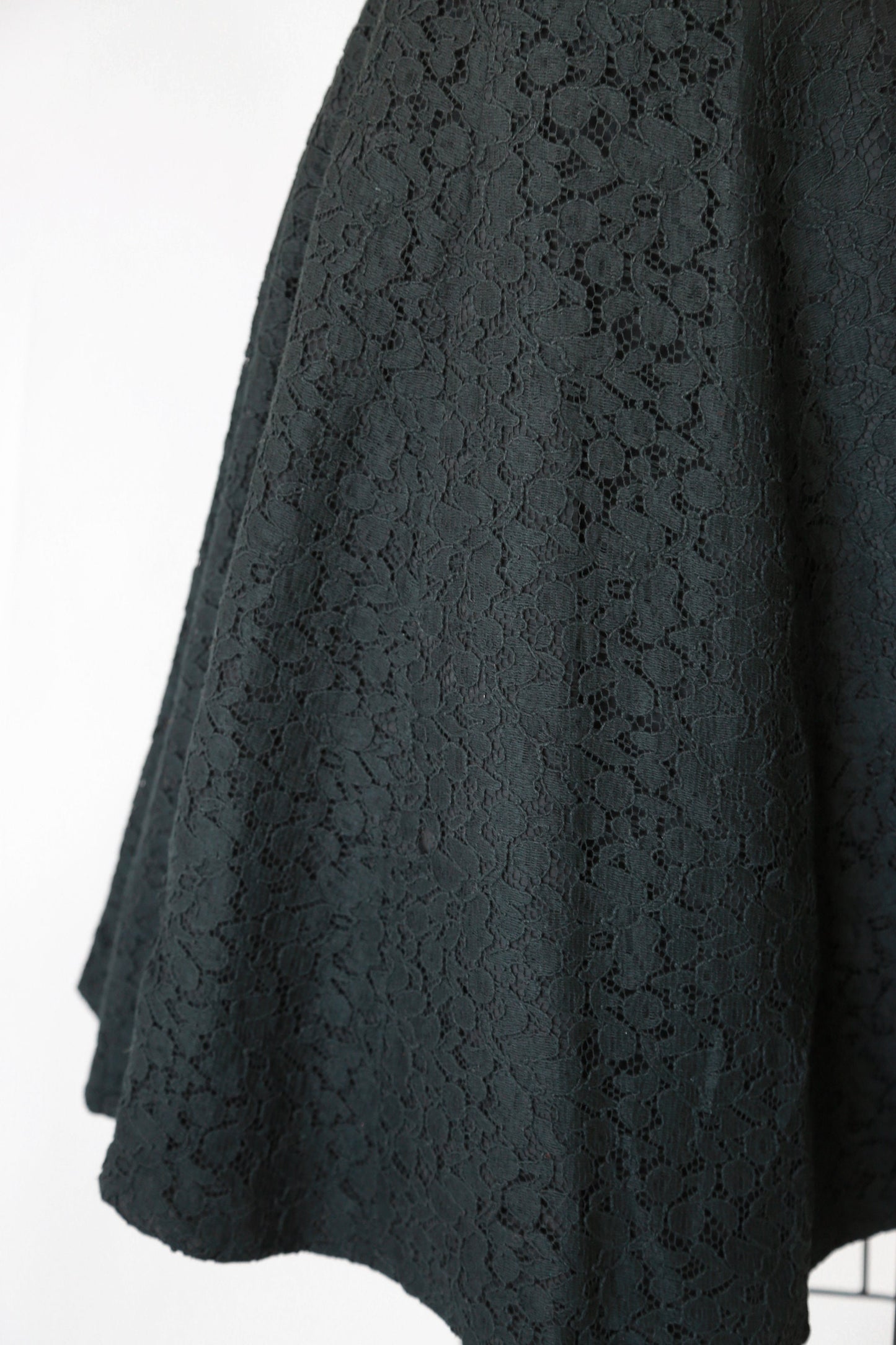 Vintage 50s black floral lace mini dress