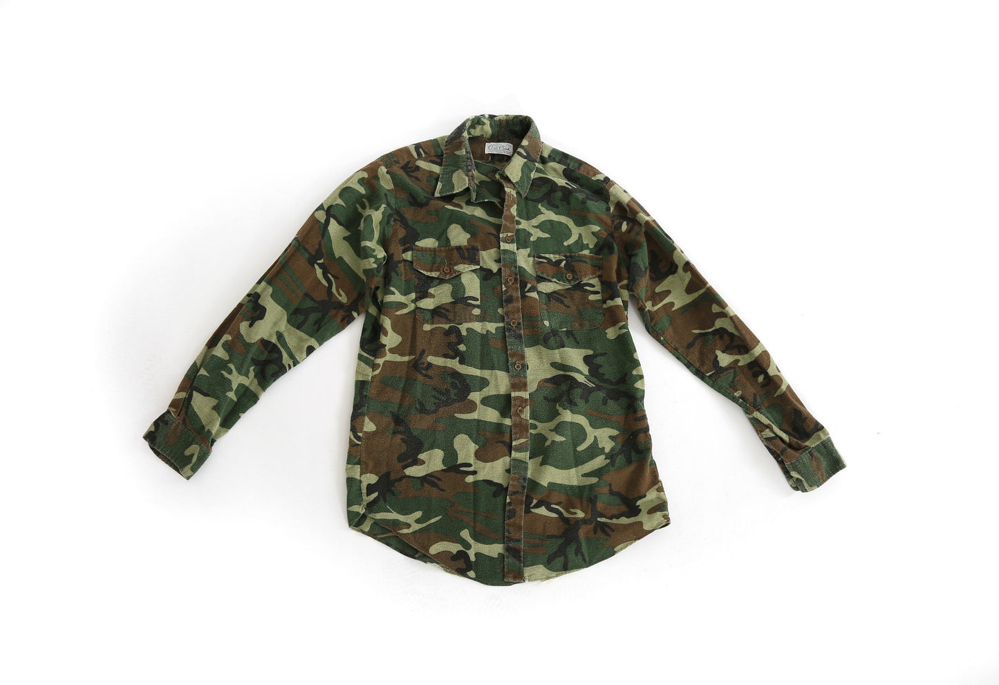 Vintage 70s Cove Creek Camo cotton long sleeve flannel shirt