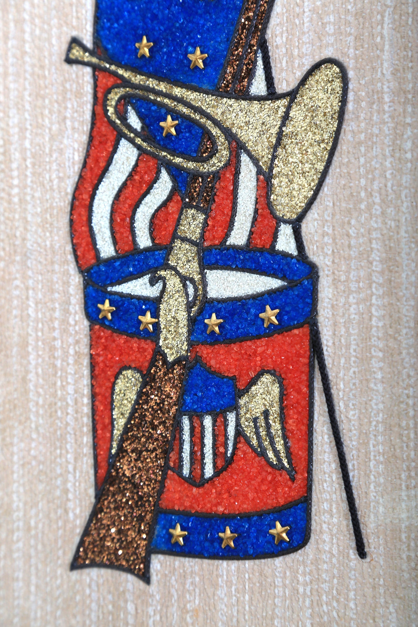 Vintage Mid Century Modern Patriot Civil War framed gravel rock Mosaic art