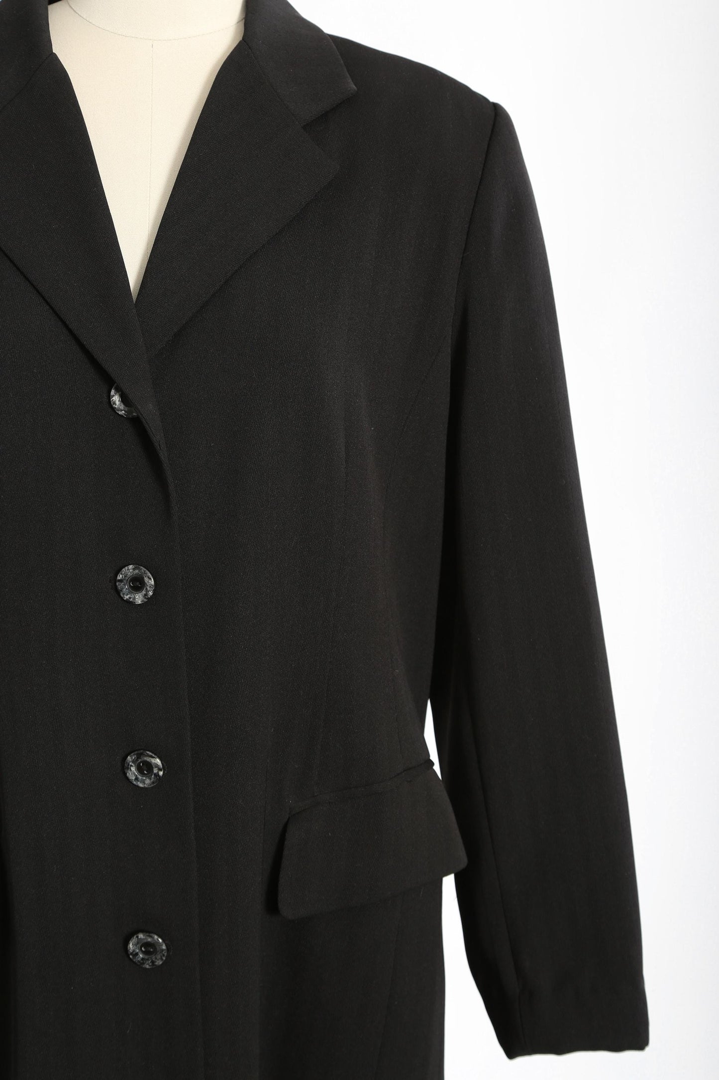 90s black wool coat