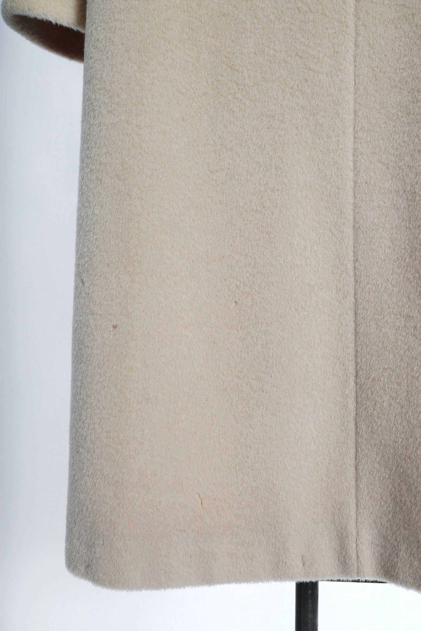Vintage 50s 60s beige mohair wool coat mink fur collar