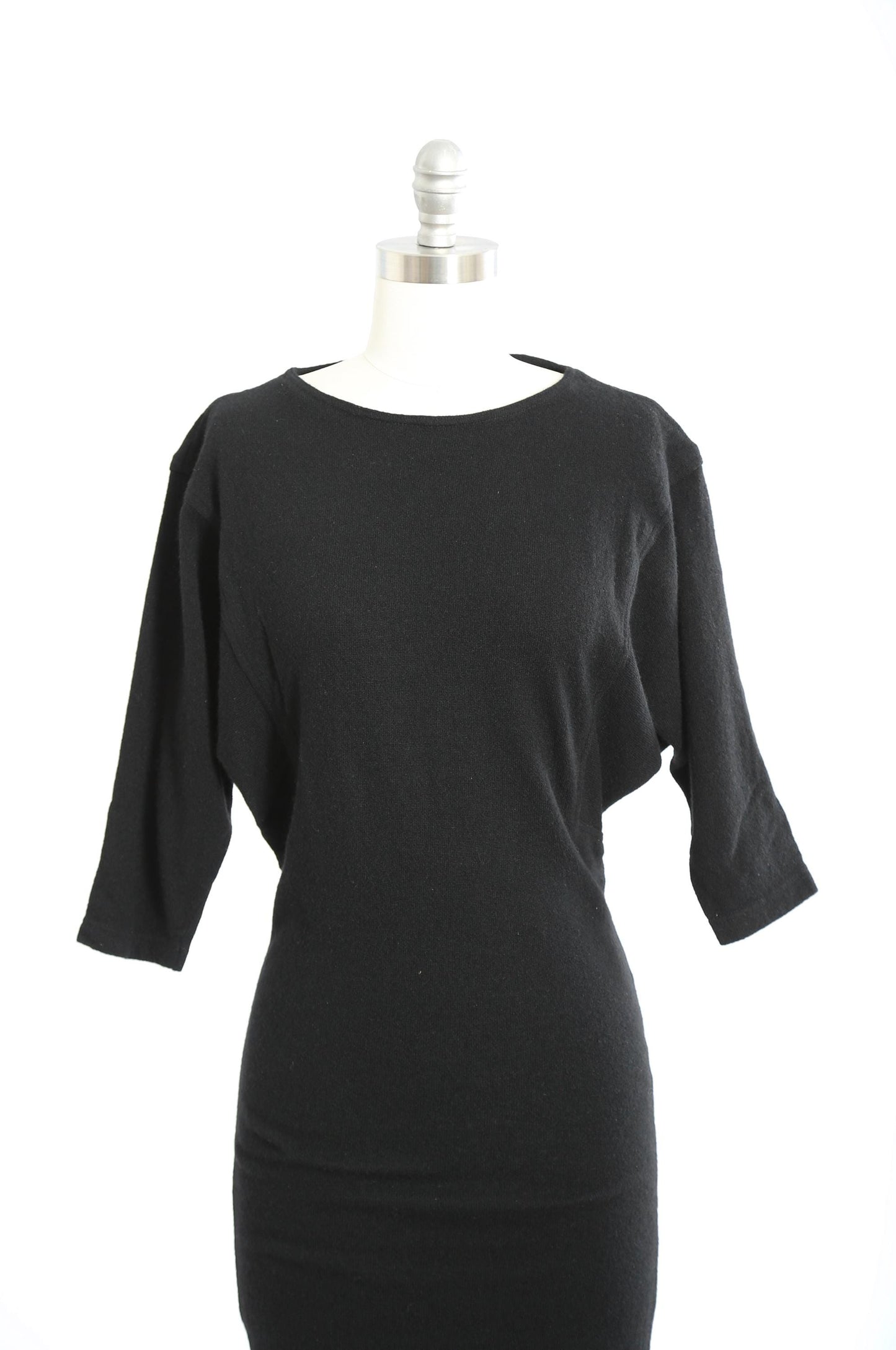 90s ESPRIT black wool knit dress