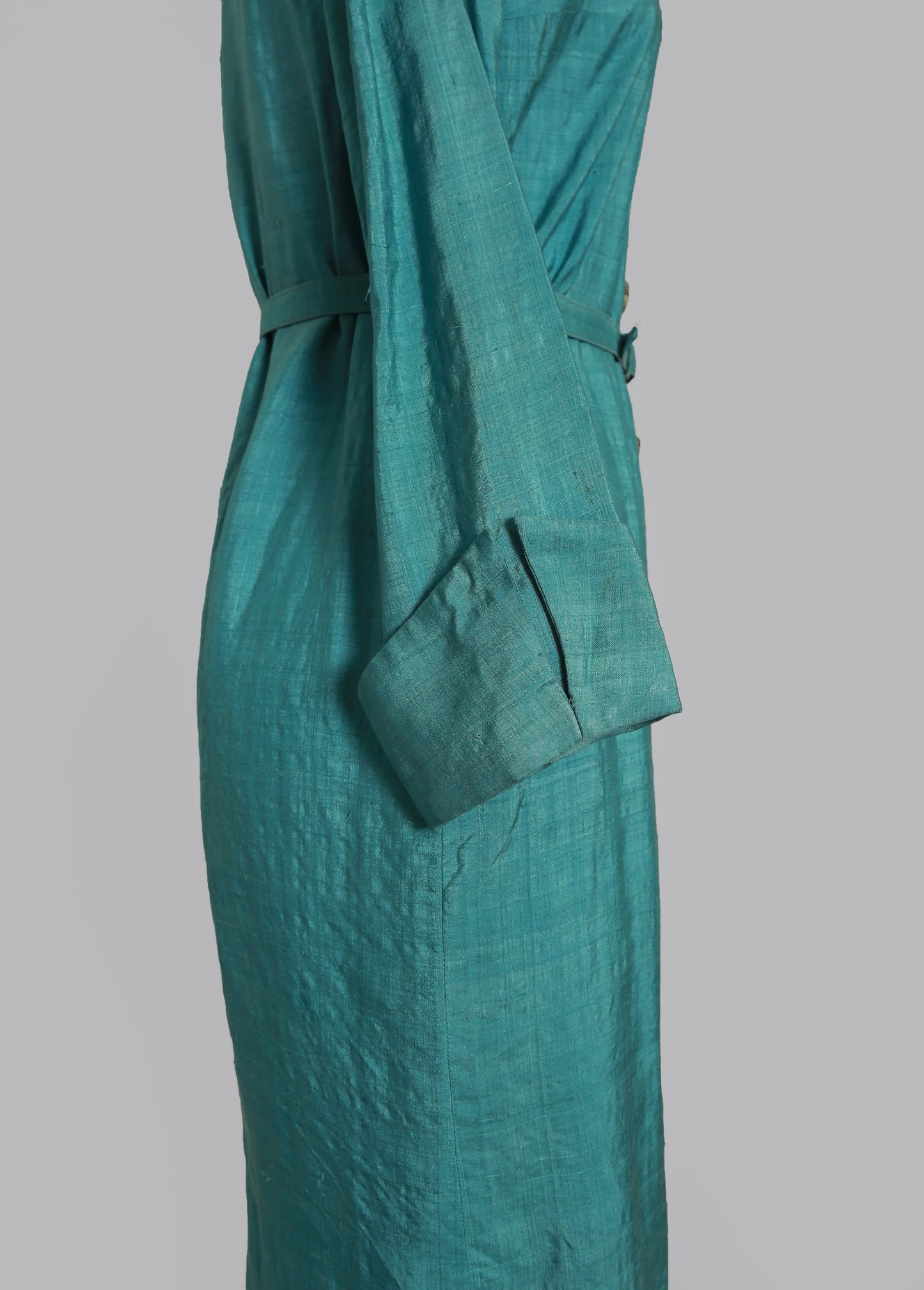 50s silk dress | Vintage 1950s B H Wragge blue silk dress