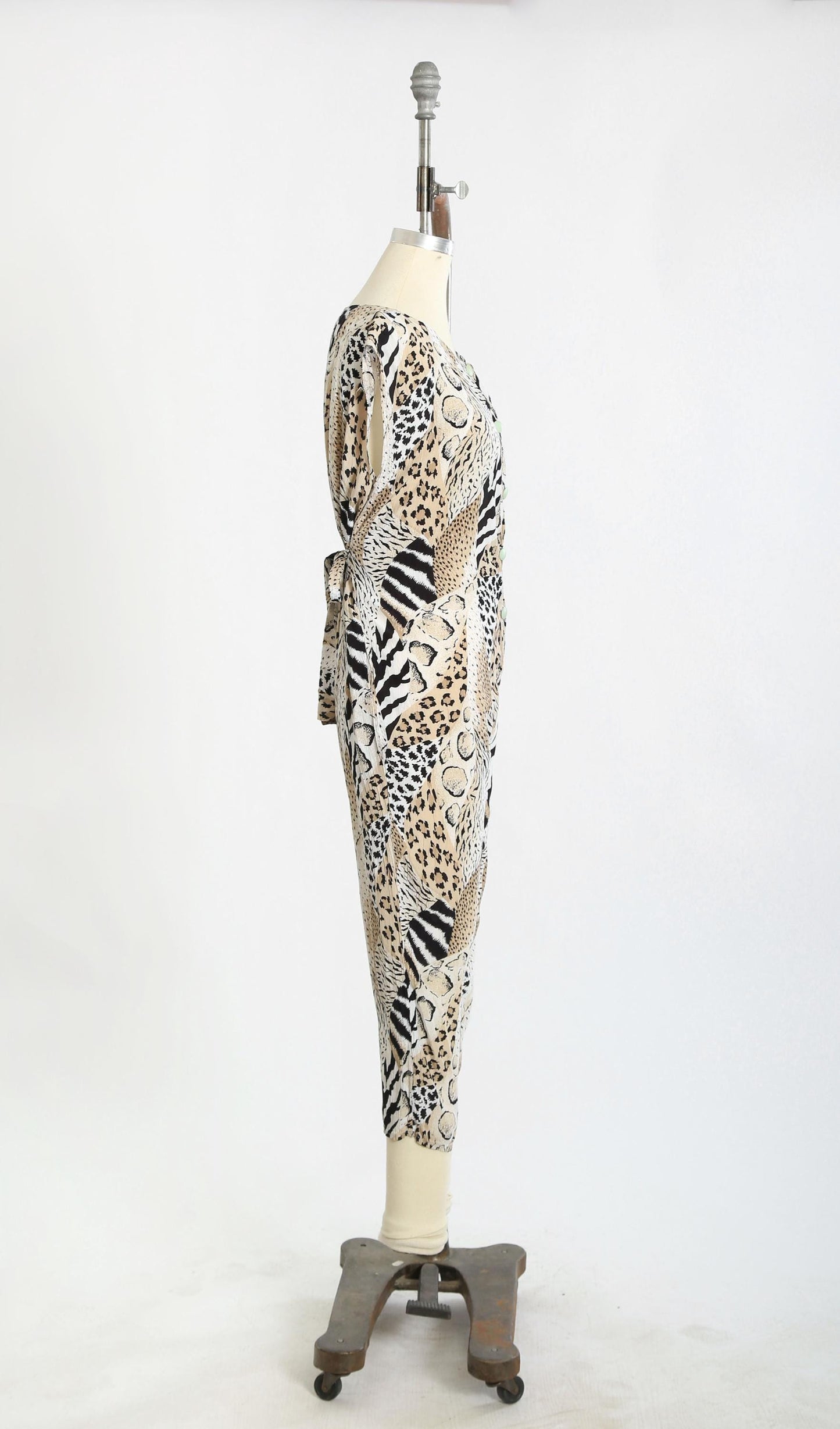 Vintage 80s Animal print French Jumpsuit