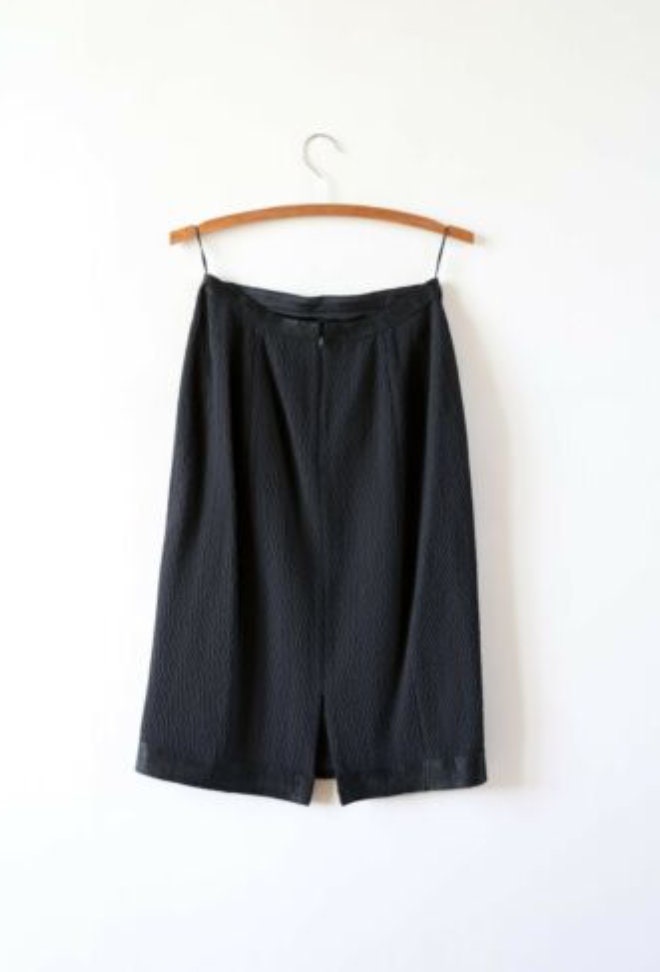 ROCHAS black embroidered appliqué Pencil skirt