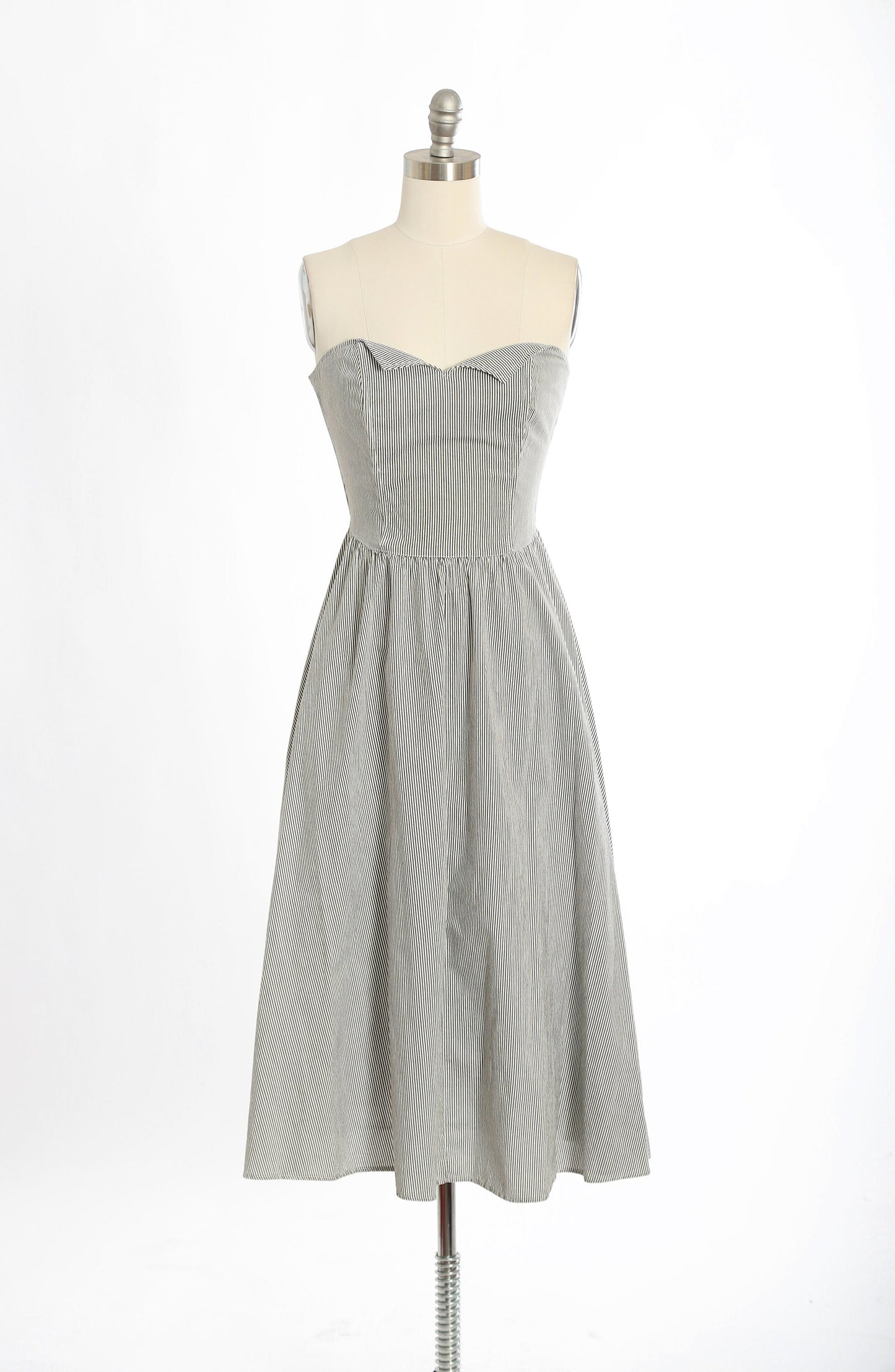 Vintage 80s does 50s striped cotton dress