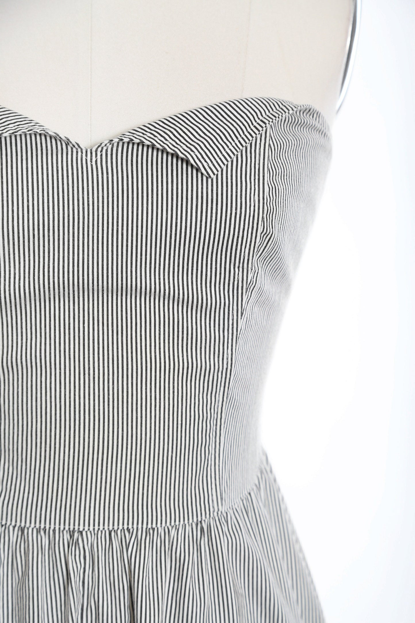 Vintage 80s does 50s striped cotton dress