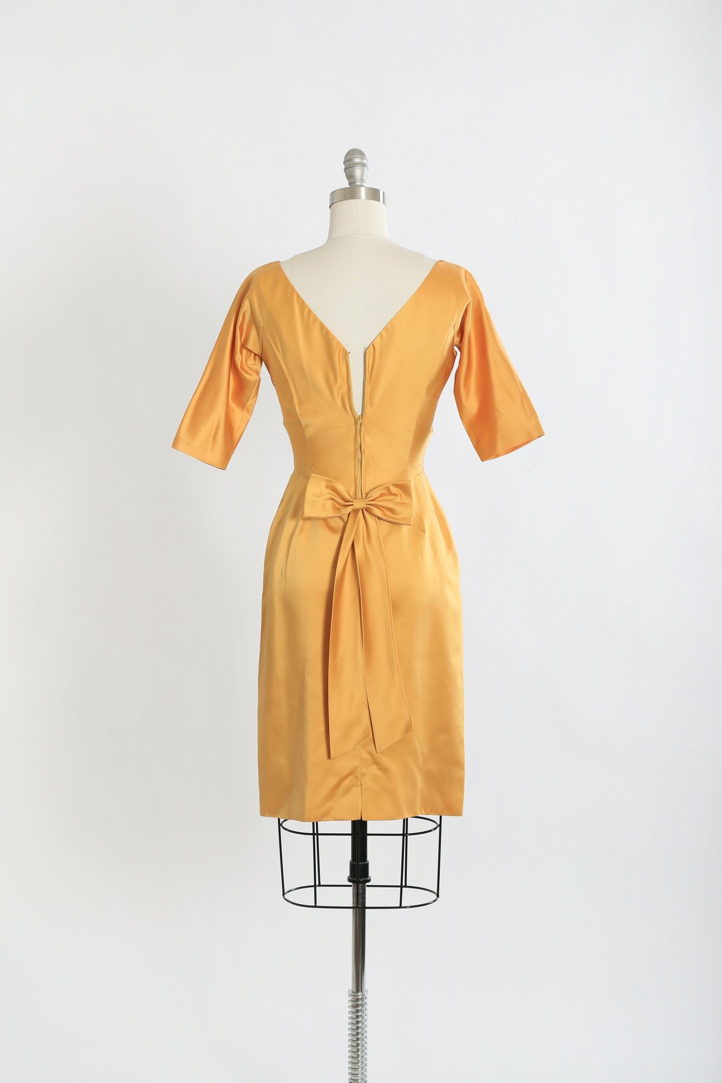 50s Gold satin wiggle dress