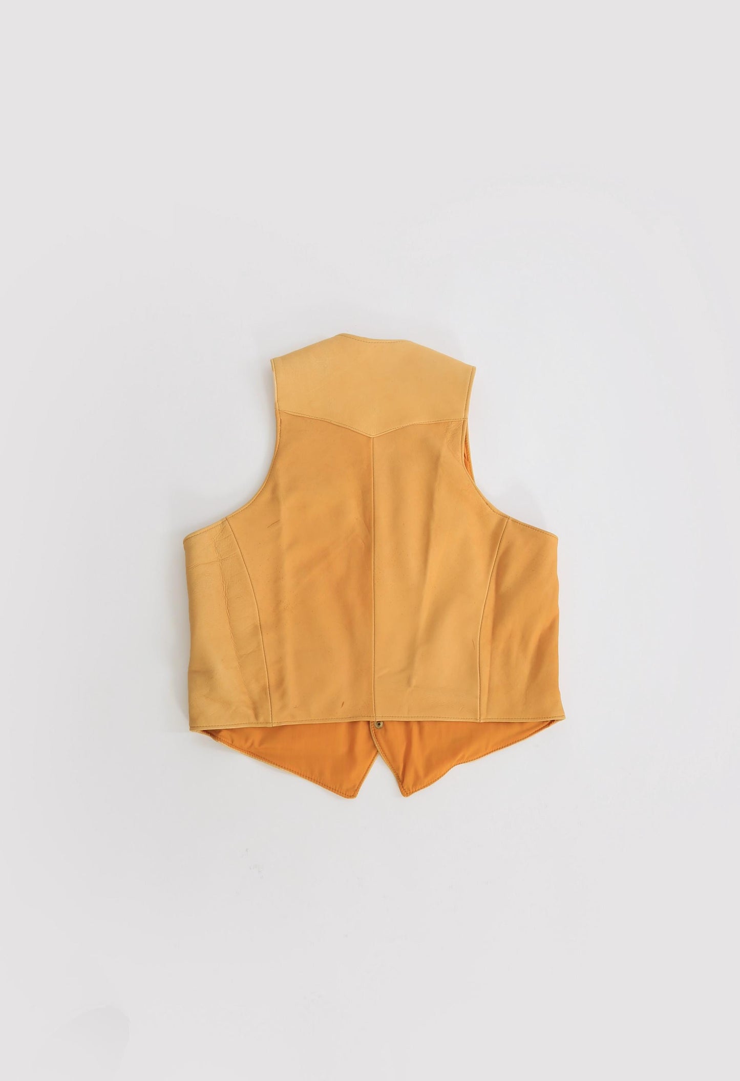 Vintage 70s Buckskin brown leather vest