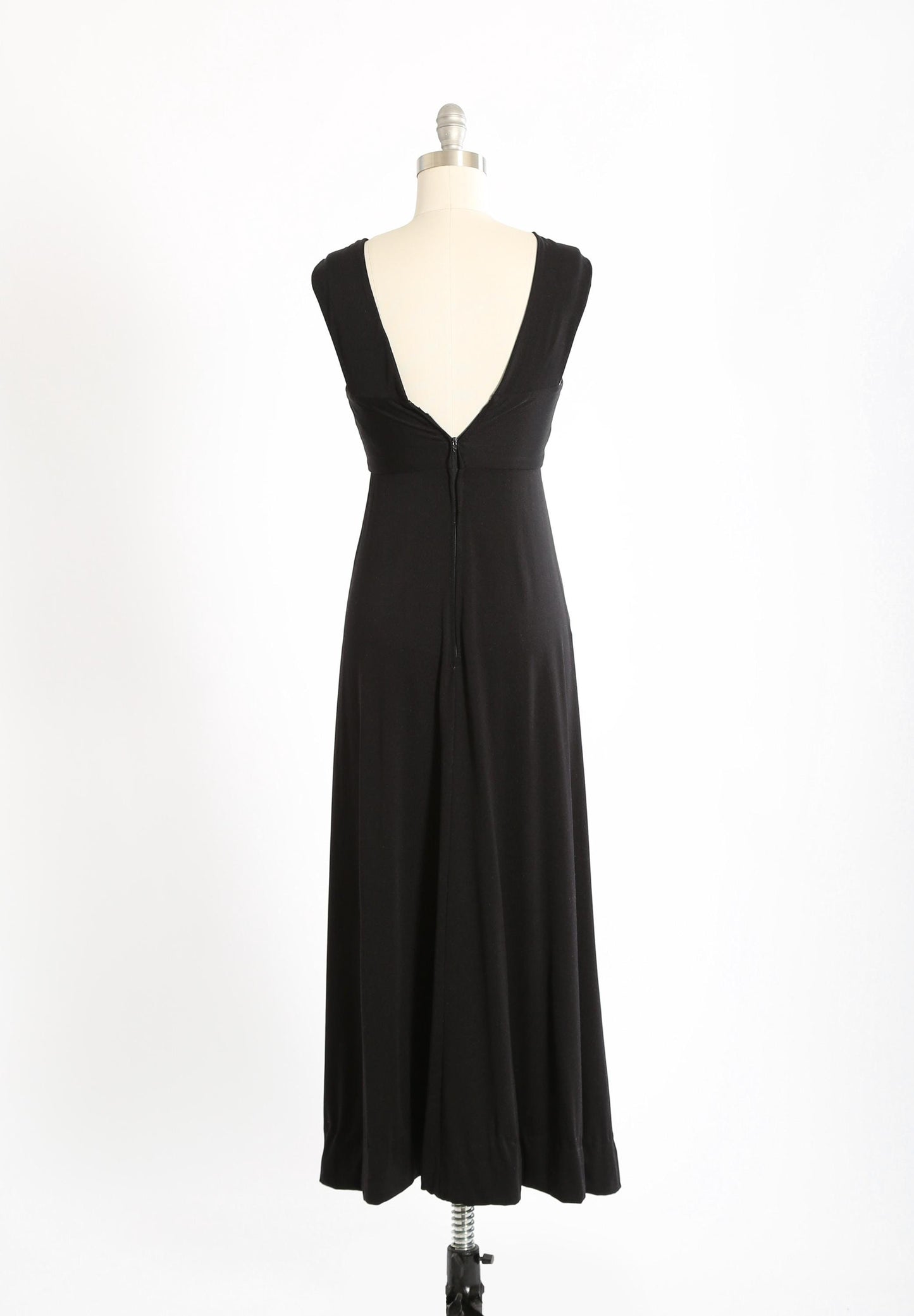 Vintage 70s Mardi Gras Saks Fifth Avenue black maxi dress