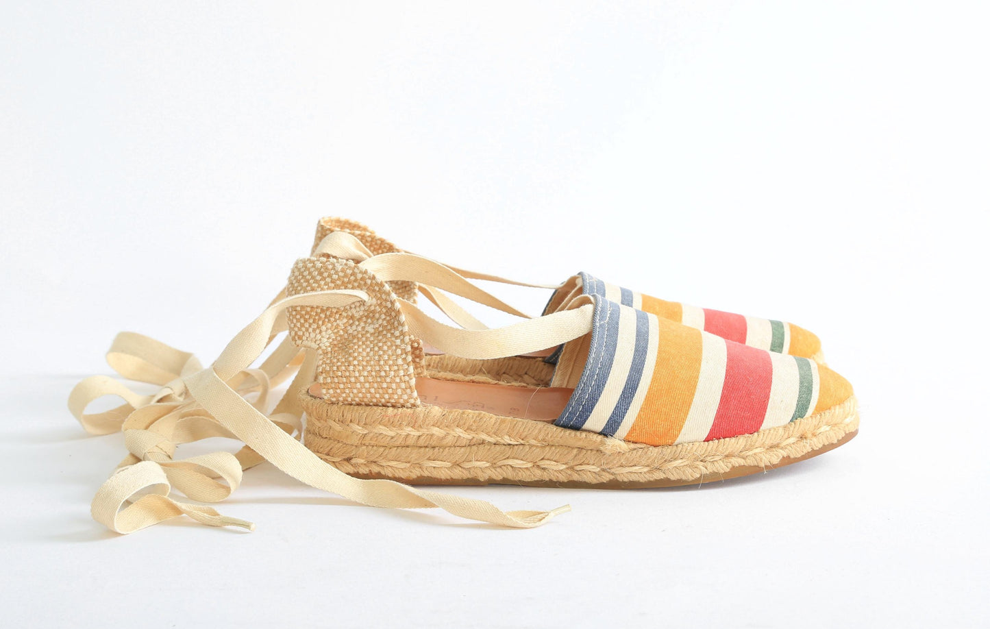 Vintage striped Spanish Espriella lace up shoes Sz 7 1/2