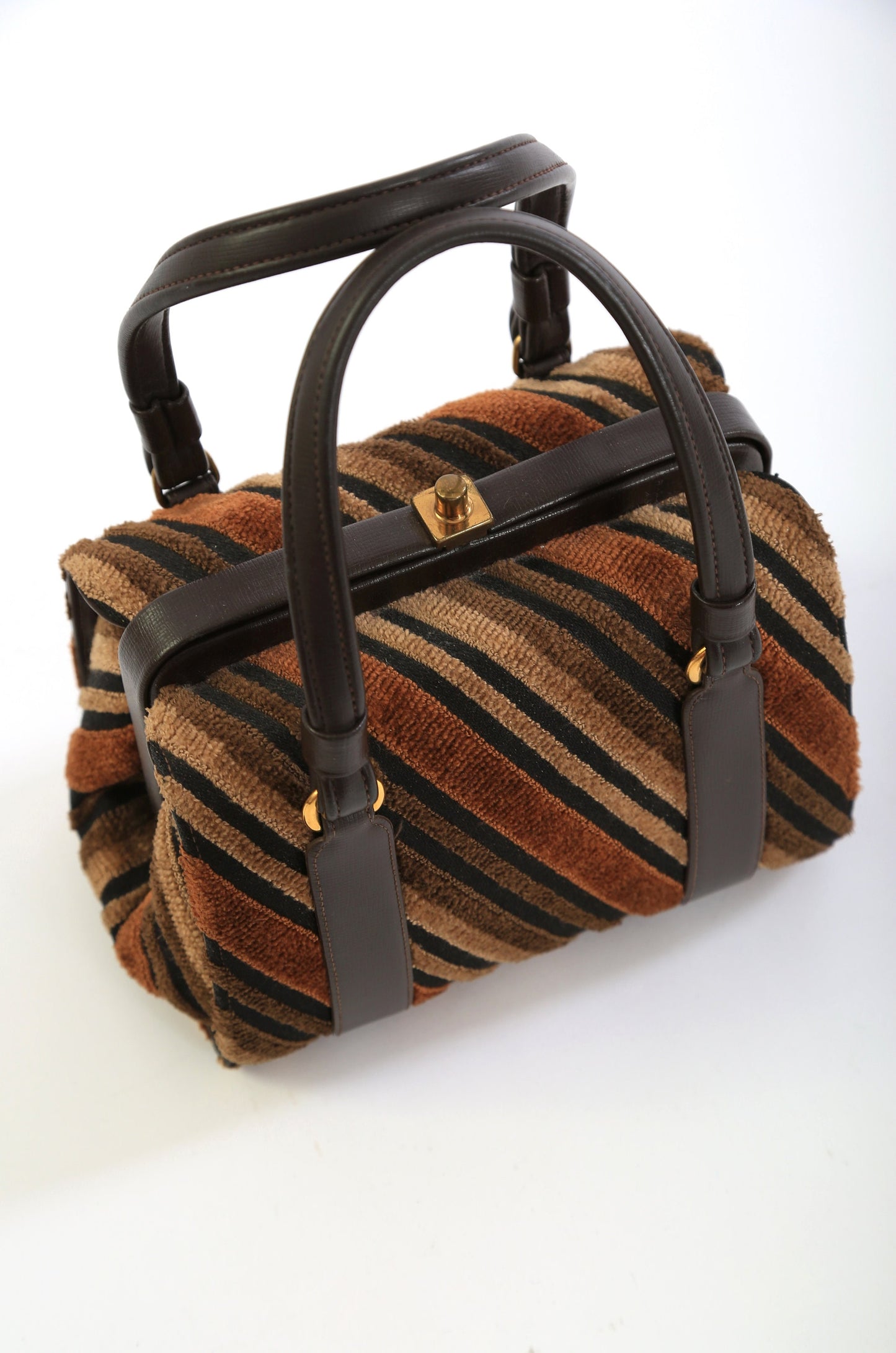 Lewis striped purse | Vintage 60s Lewis striped velvet velour purse