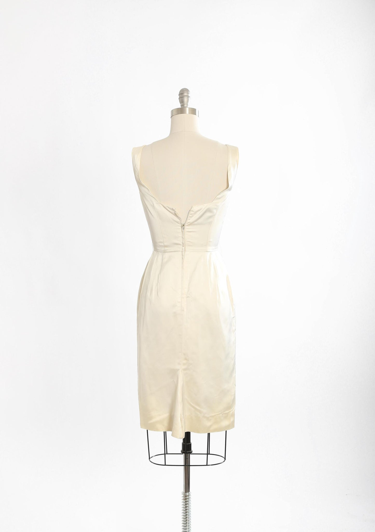 50s Lilli Ann dress | Vintage 1950s ivory Lilli Ann silk satin wiggle dress