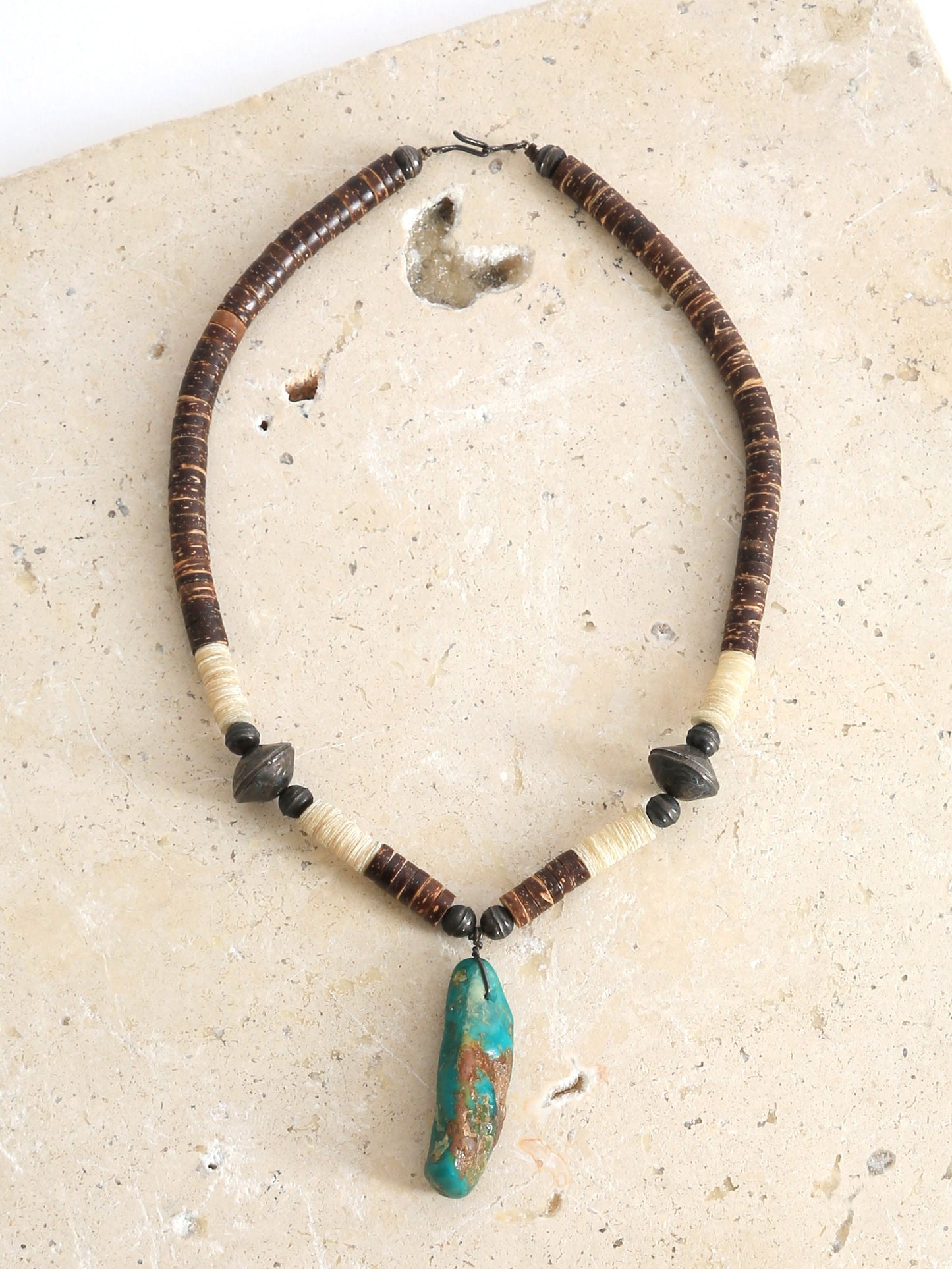 Vintage Native American turquoise sterling silver Liberty Navajo pearls sea shell Heishi beaded necklace