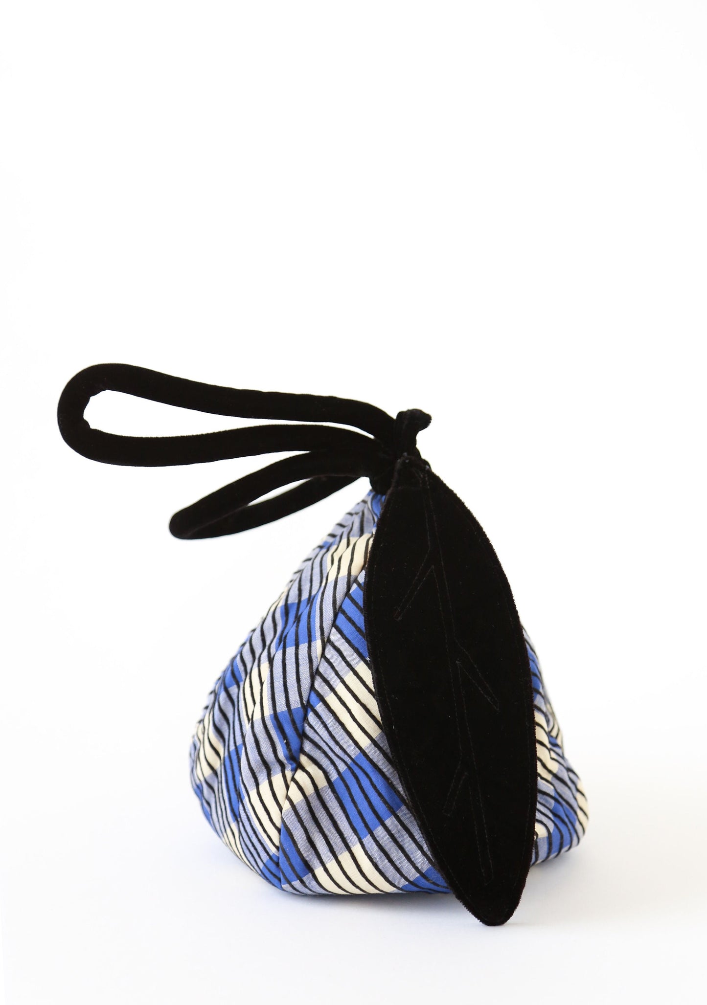 Vintage 40s velvet purse | 1940s single strap leaf purse