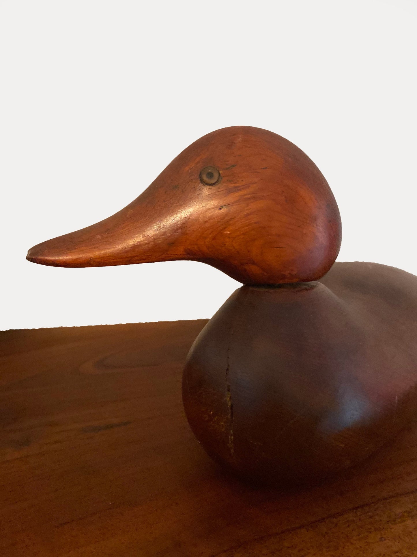 Antique vintage 1900s solid wood duck decoy Mallard