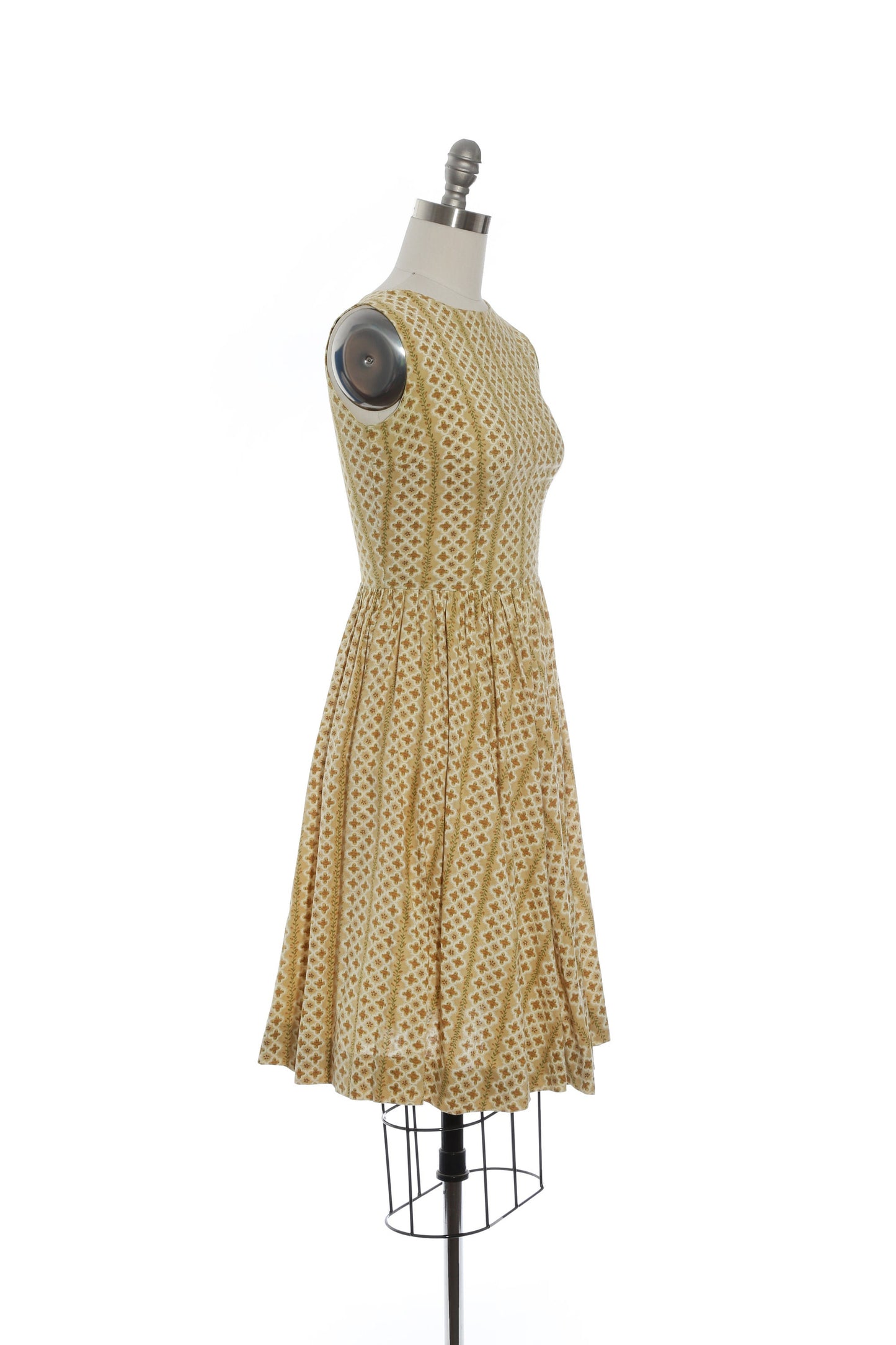 Vintage 50s cotton dress | Vintage 1950s yellow floral mini dress