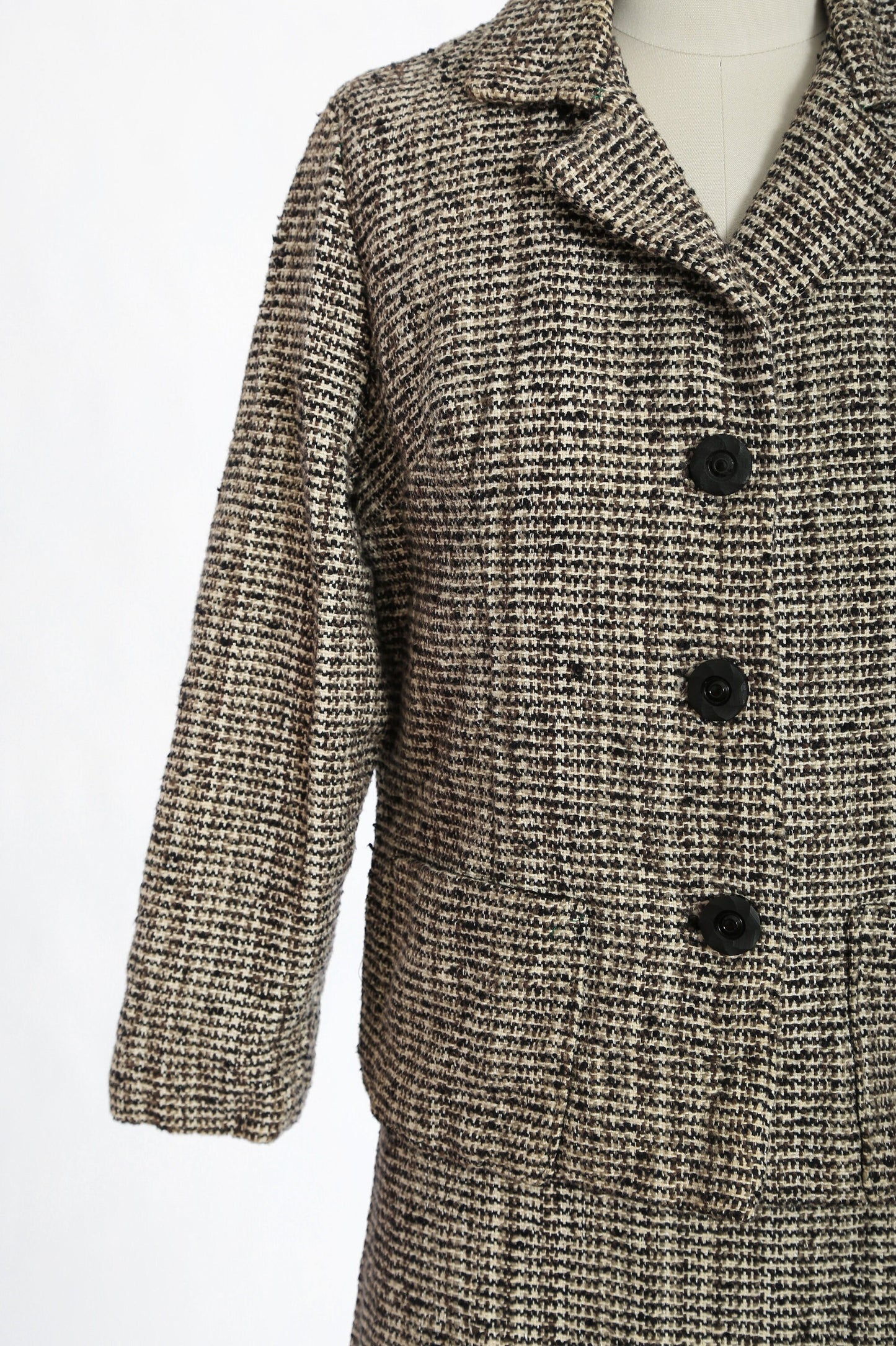 Vintage 50s gray tweed suit | 1950s Mid century Modern 2pc skirt jacket suit