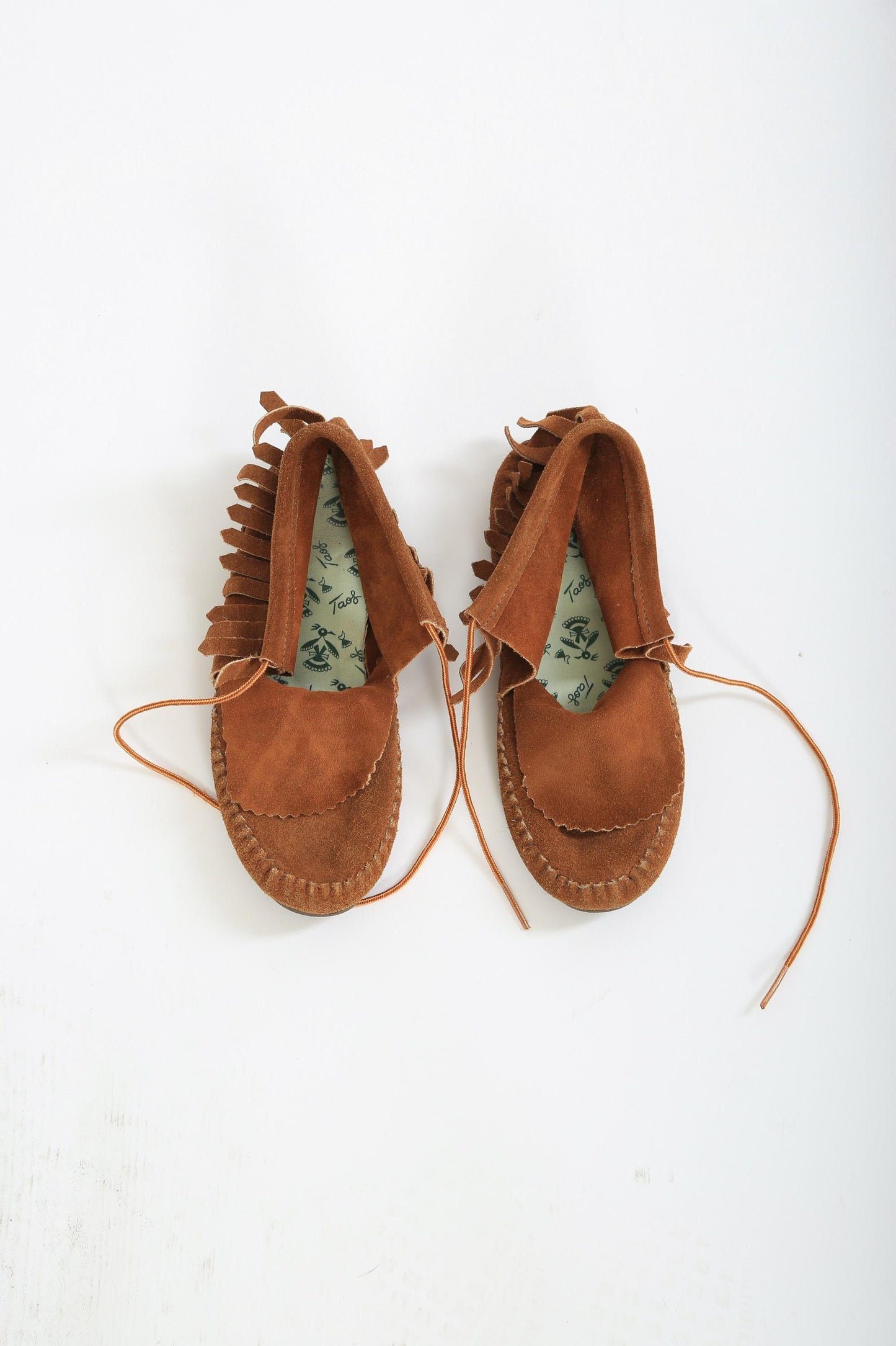 Vintage 70s Taos brown leather moccasins women's size 7