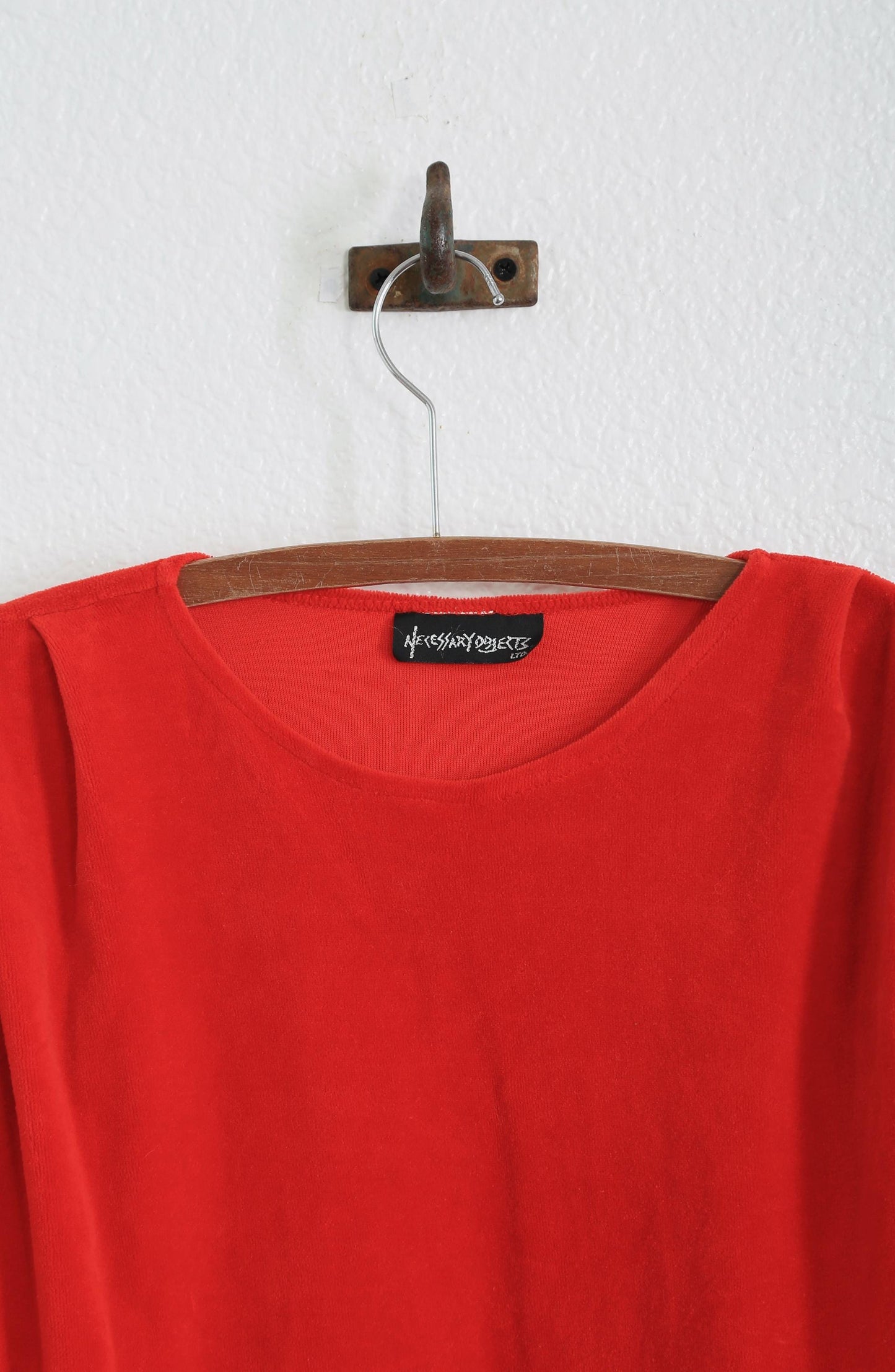Vintage 80s red terry cloth top